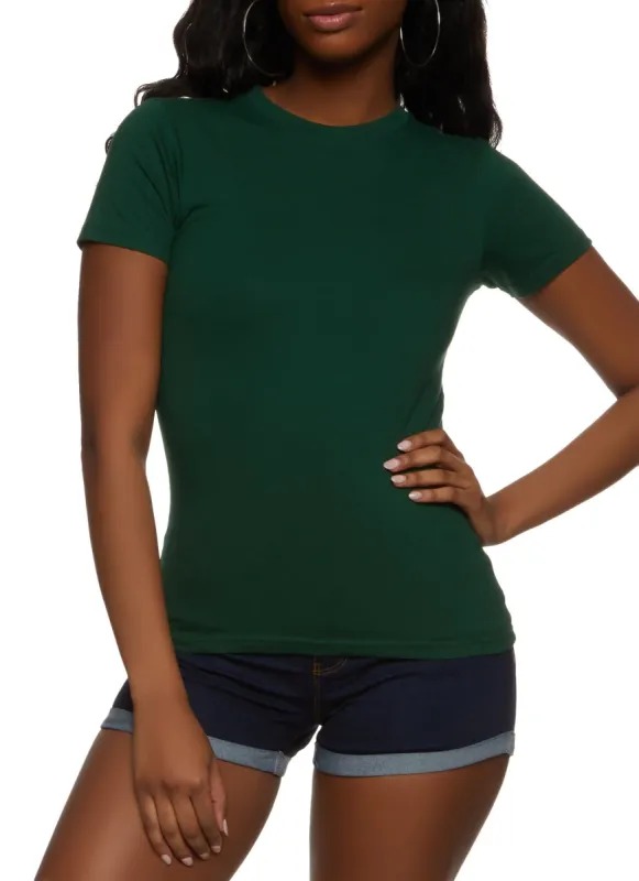 Basic Crew Neck Short Sleeve T Shirt sold by Rainbow