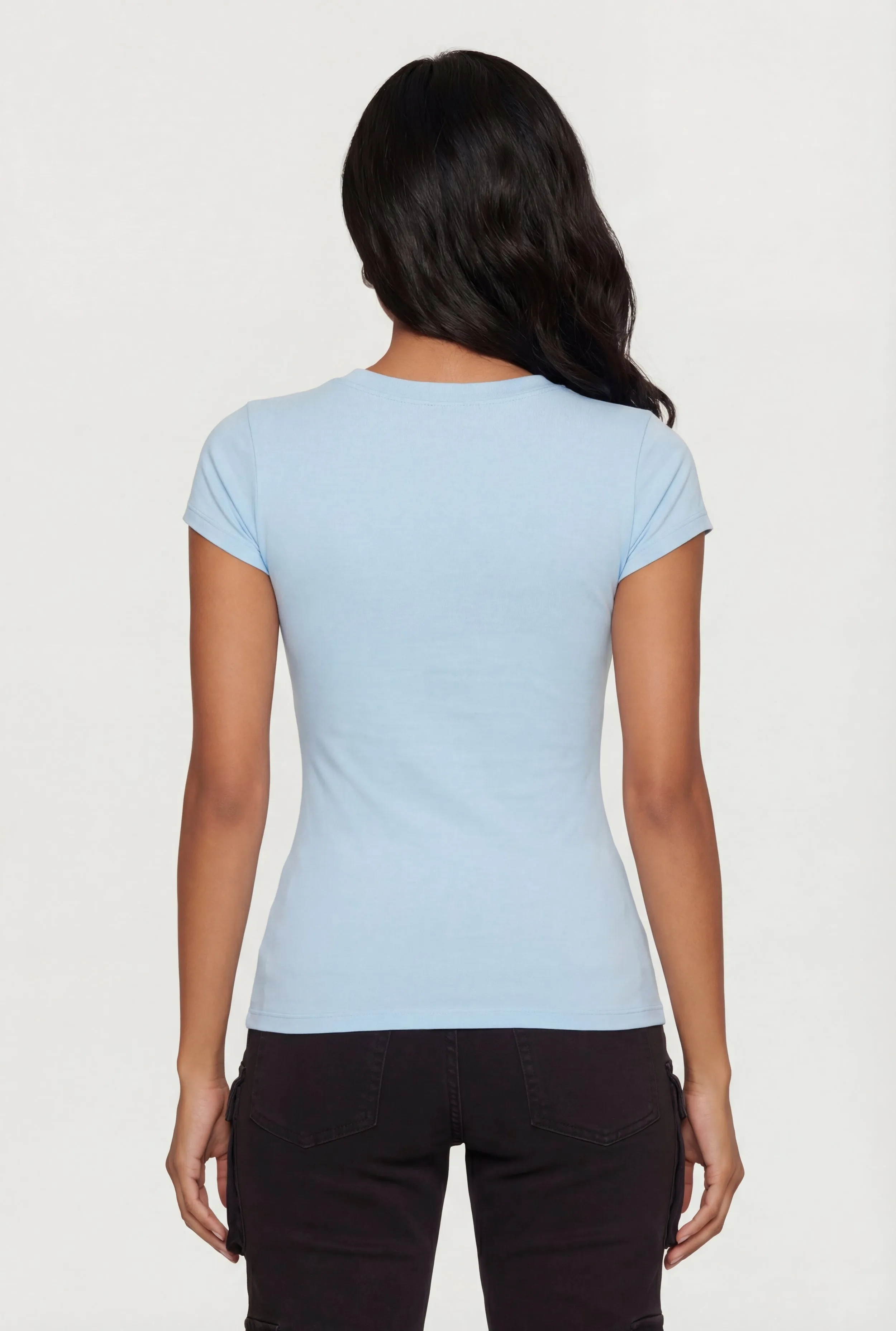 Basic Crew Neck Short Sleeve T-Shirt sold by Rainbow product image thumbnail 5