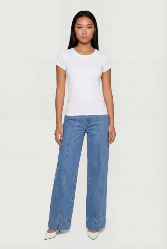 Basic Crew Neck Short Sleeve T-Shirt sold by Rainbow