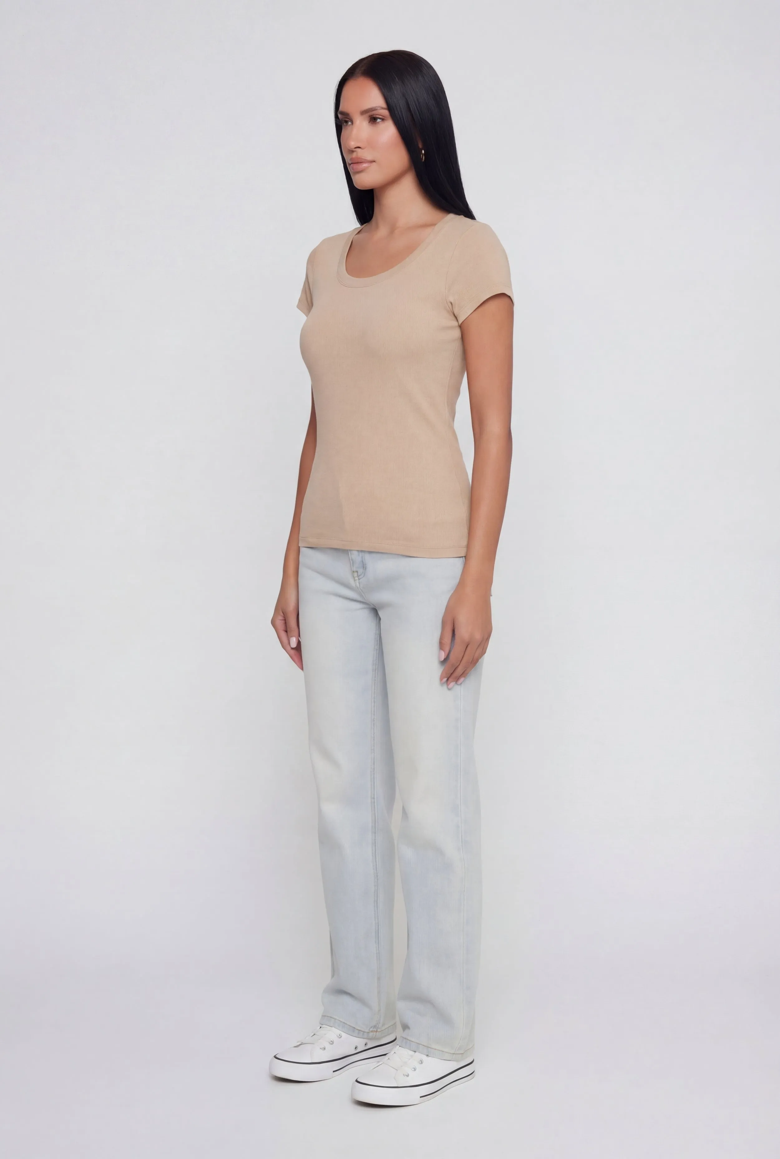 Basic Crew Neck Short Sleeve T-Shirt sold by Rainbow product image thumbnail 3