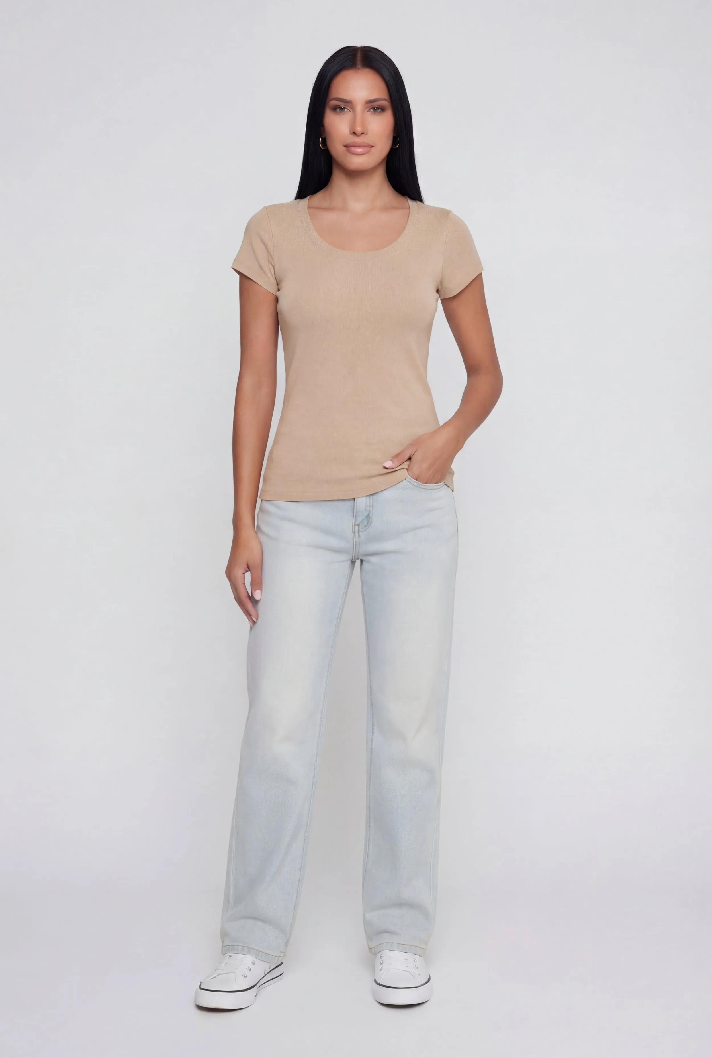 Basic Crew Neck Short Sleeve T-Shirt sold by Rainbow