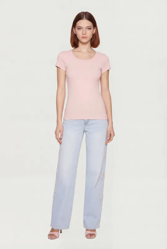 Basic Crew Neck Short Sleeve T-Shirt sold by Rainbow