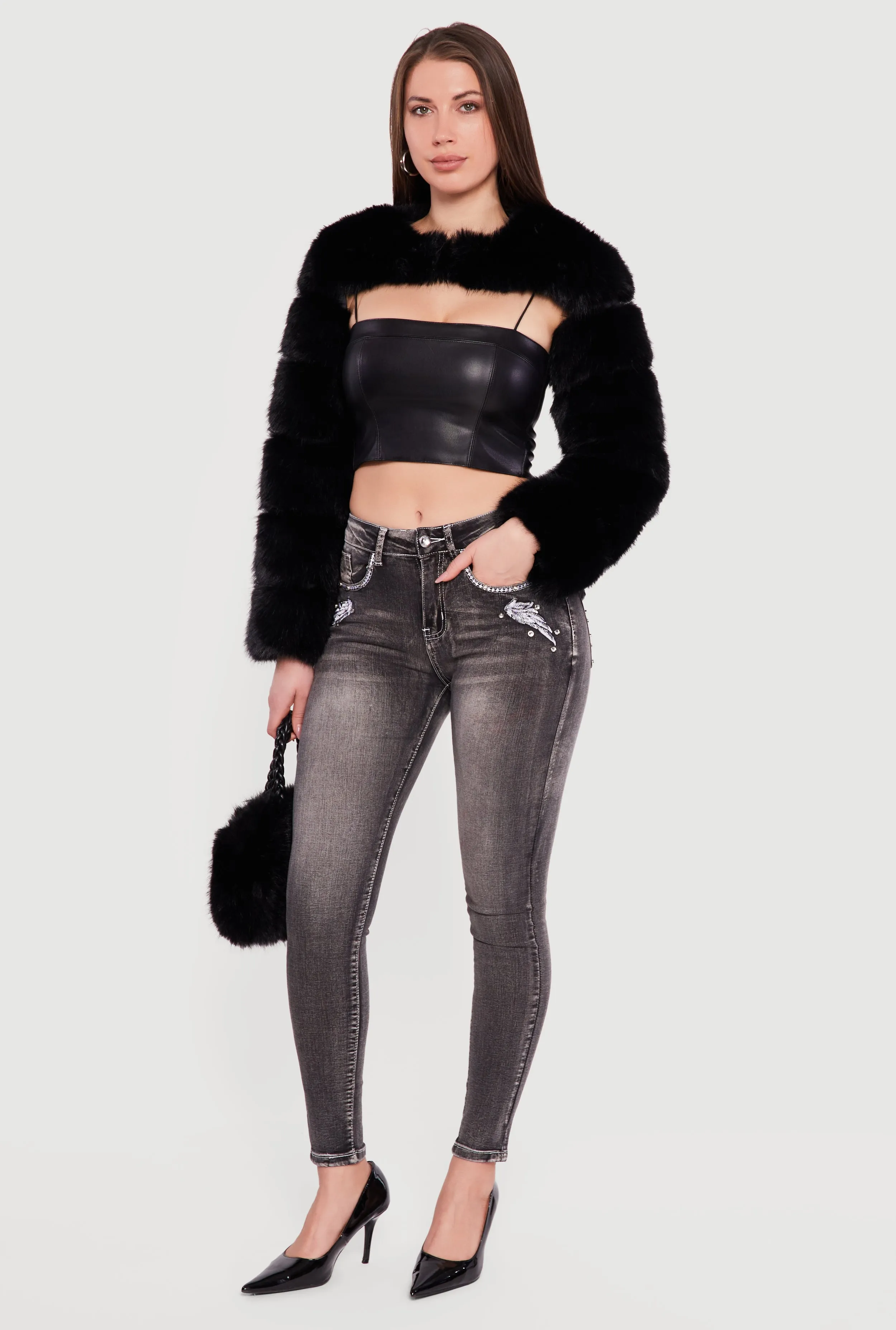 Faux Fur Bolero Jacket sold by Rainbow