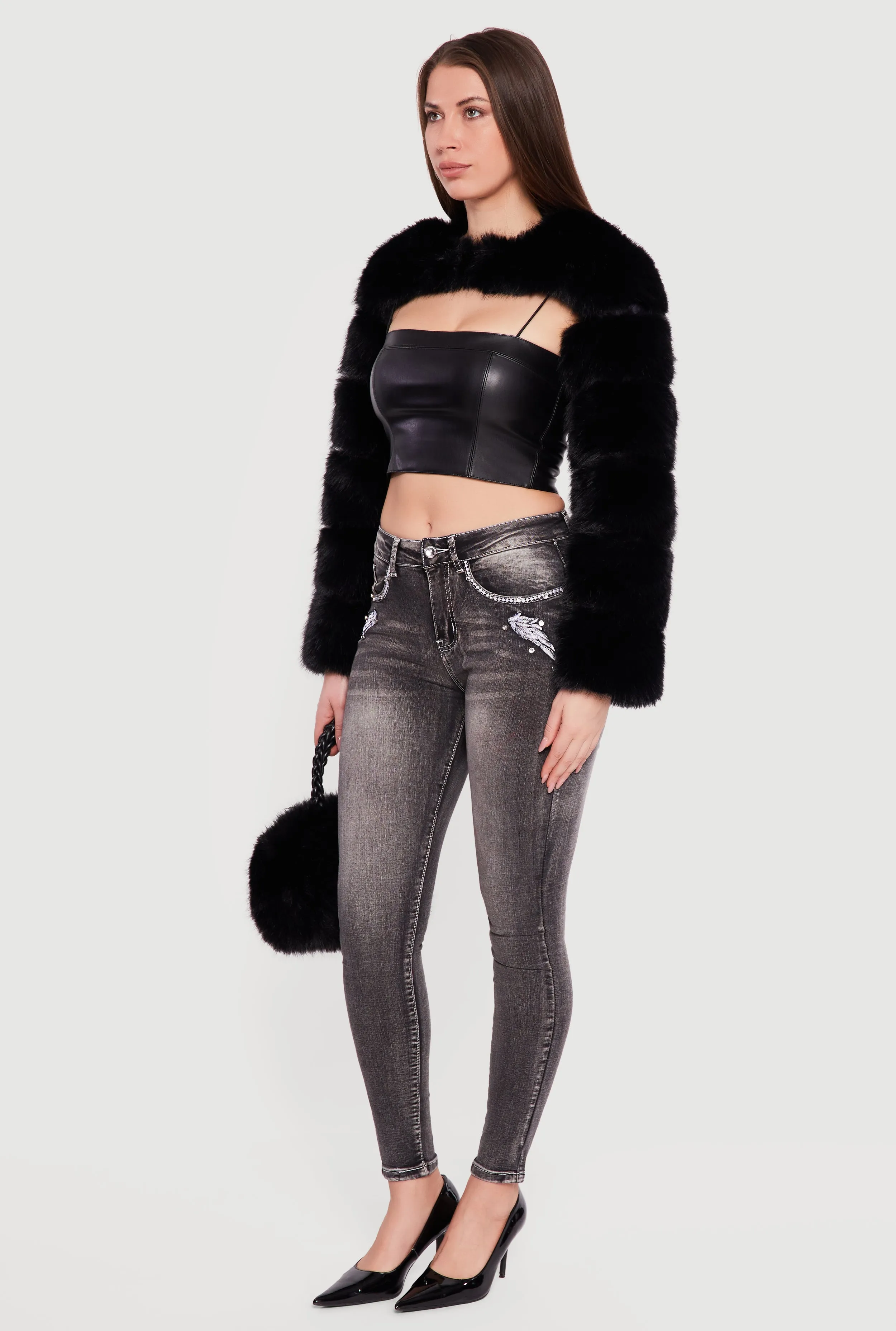 Faux Fur Bolero Jacket sold by Rainbow product image thumbnail 3