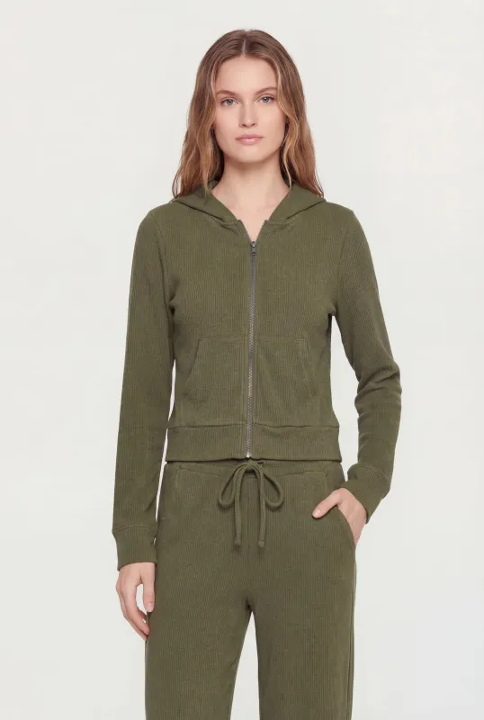 Long Sleeve Zip Front Hooded Sweatshirt sold by Rainbow