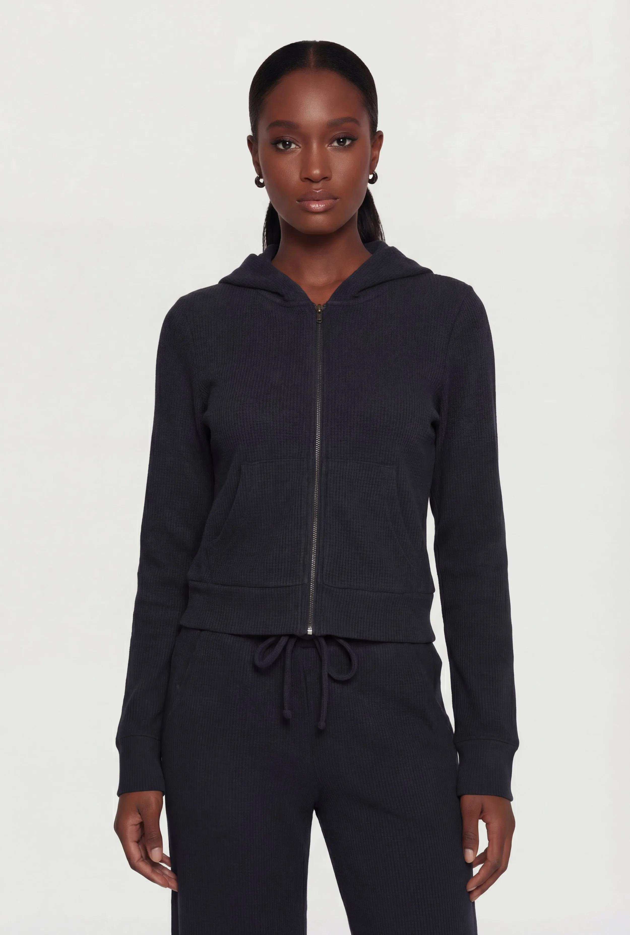 Long Sleeve Zip Front Hooded Sweatshirt sold by Rainbow