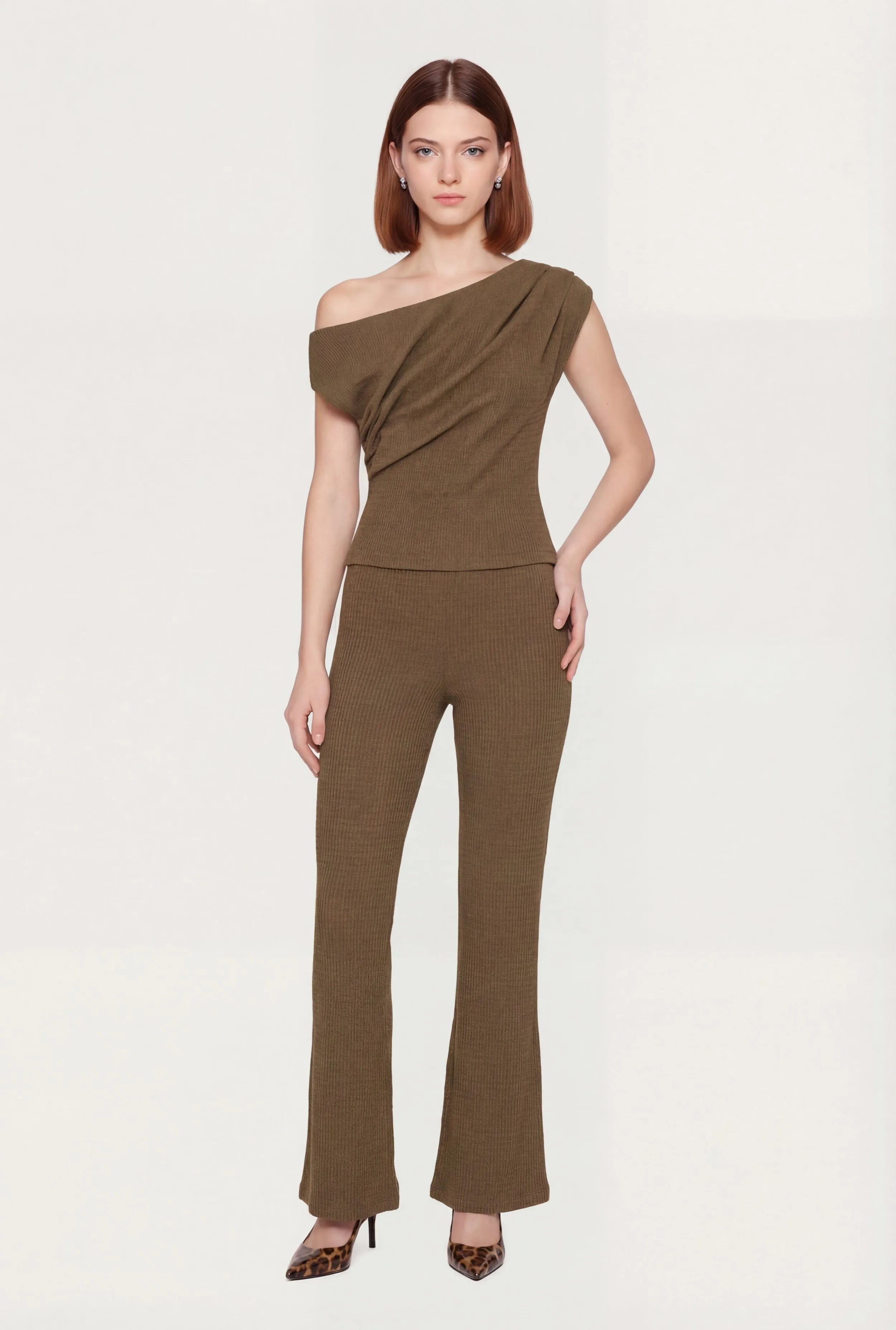 Textured Knit Straight Leg Pants sold by Rainbow