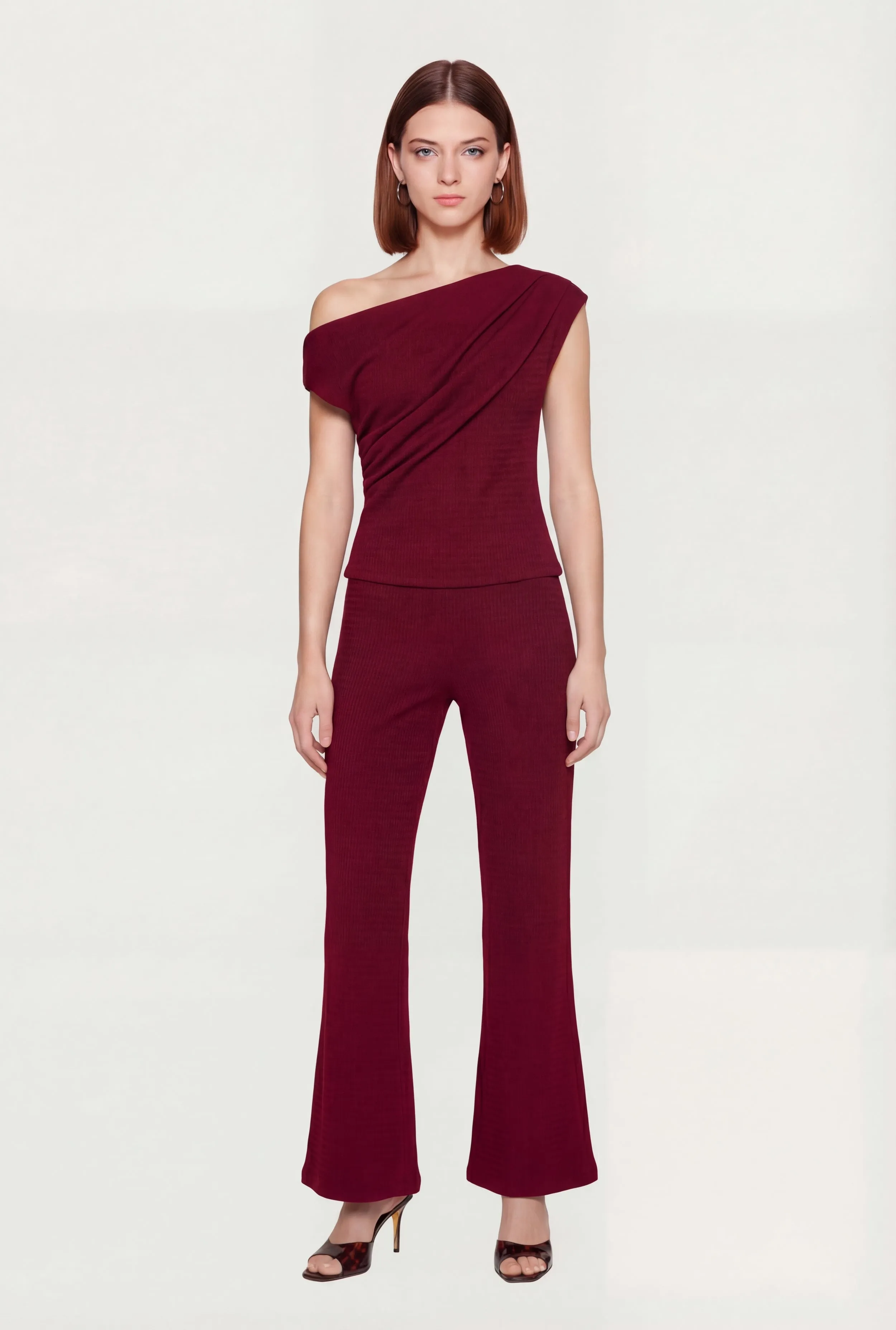 Textured Knit Straight Leg Pants sold by Rainbow