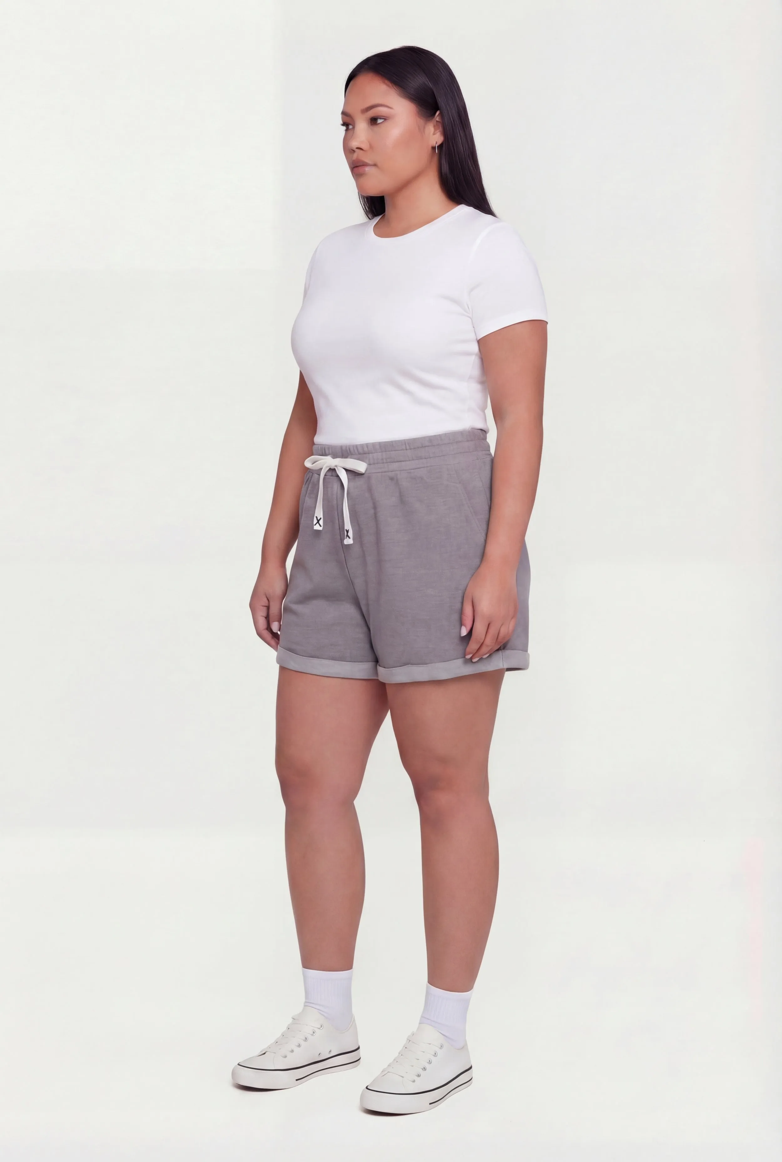 Plus Size High Waisted Fleece Lined Shorts sold by Rainbow product image thumbnail 2
