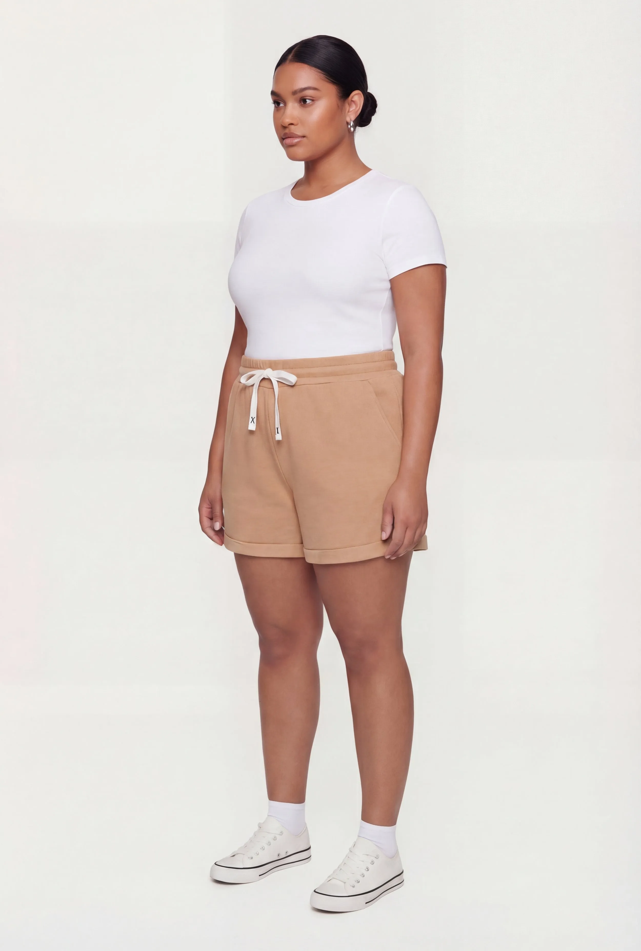 Plus Size High Waisted Fleece Lined Shorts sold by Rainbow product image thumbnail 2