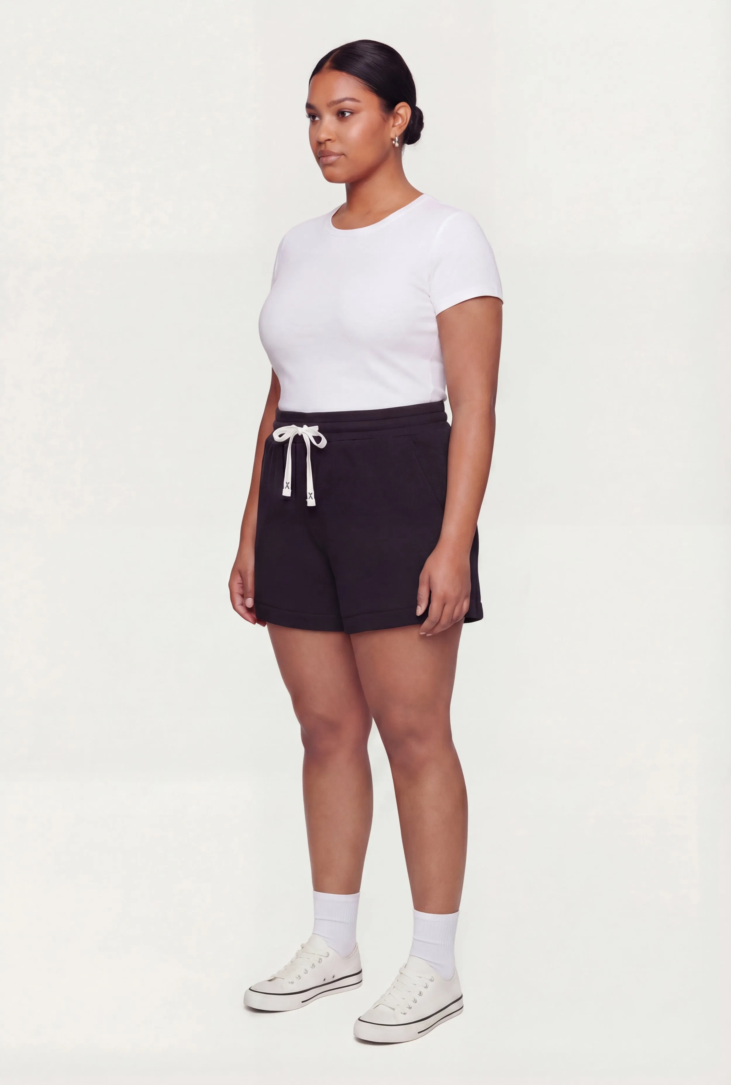 Plus Size High Waisted Fleece Lined Shorts sold by Rainbow product image thumbnail 2