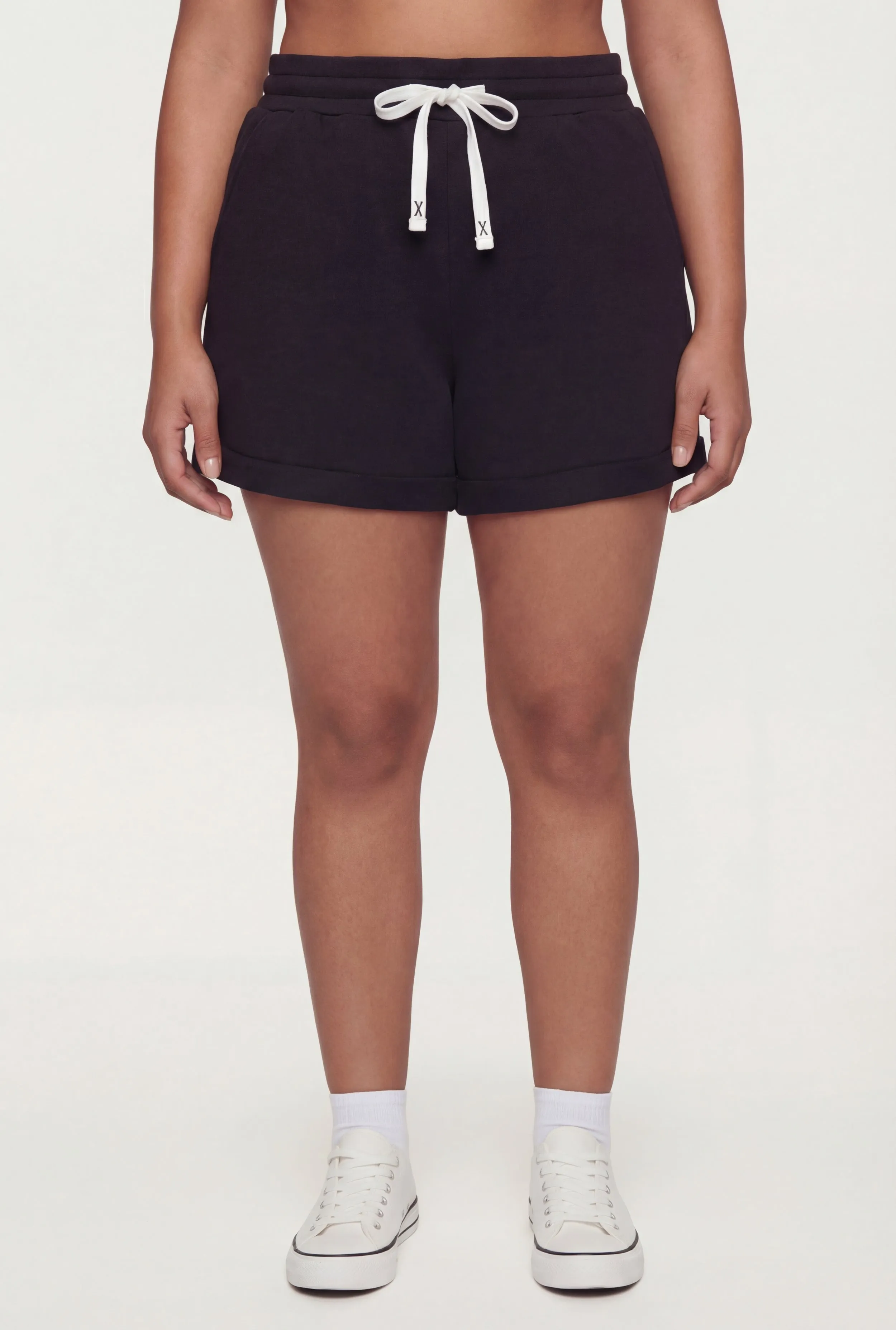 Plus Size High Waisted Fleece Lined Shorts sold by Rainbow product image thumbnail 3