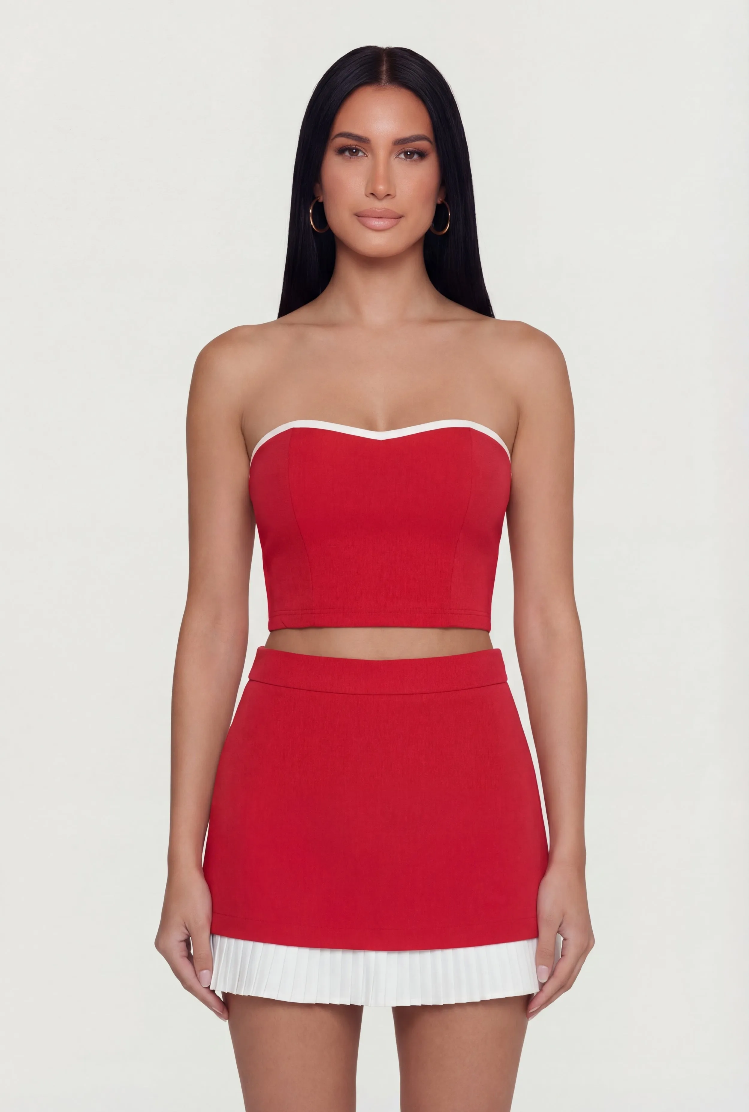 Contrast Trim Crop Tube Top sold by Rainbow