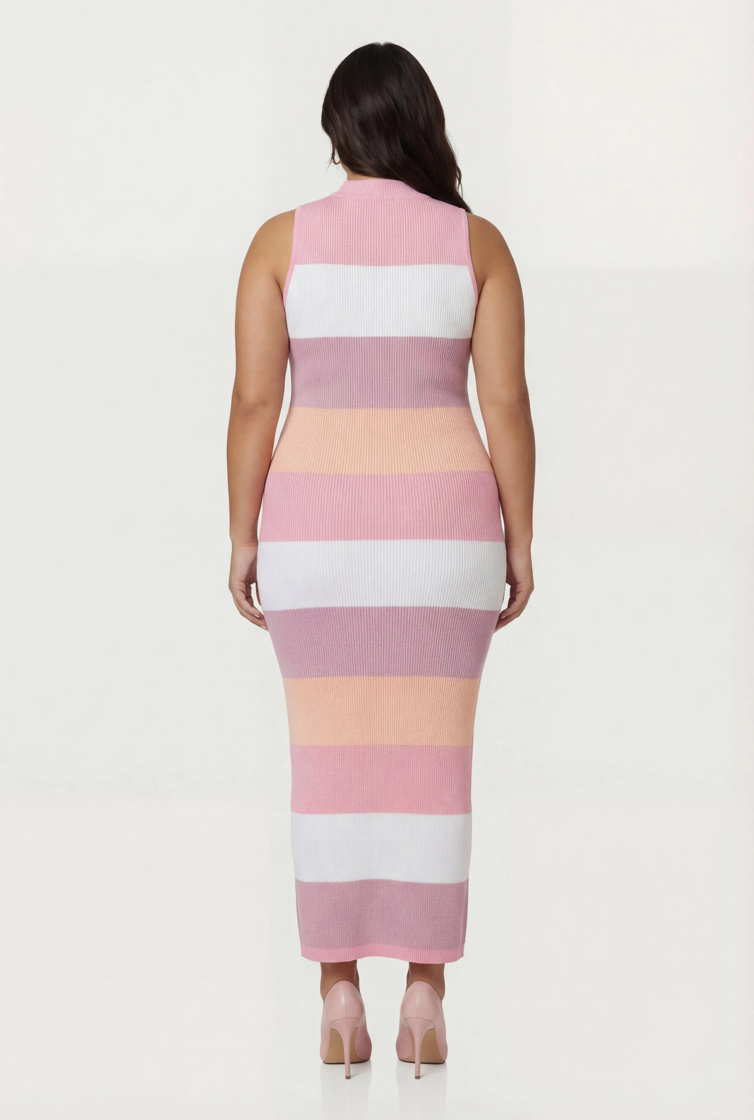 Plus Size Striped Sleeveless Mock Neck Sweater Dress sold by Rainbow product image thumbnail 3
