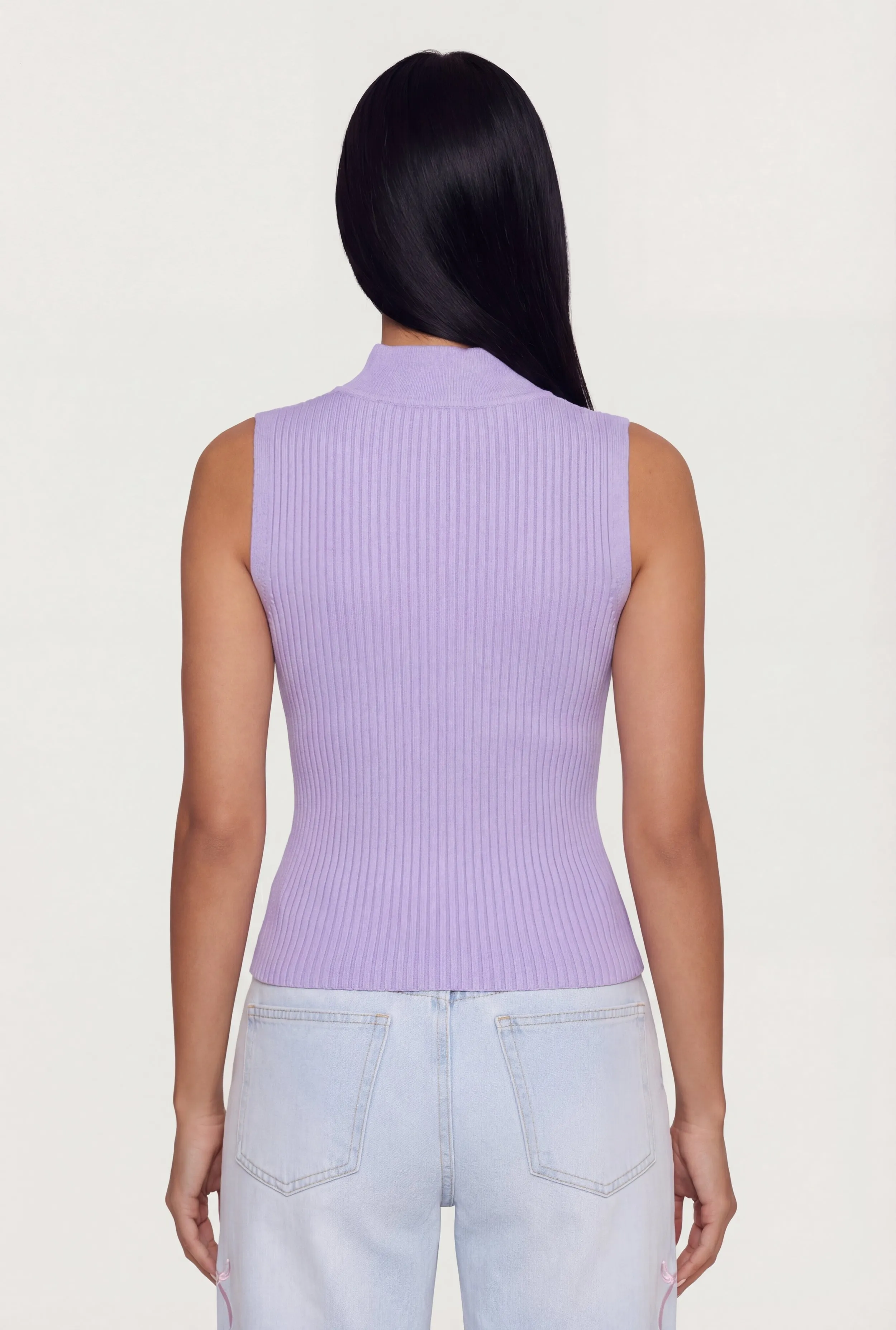 Ribbed Knit Sleeveless Mock Neck Top sold by Rainbow product image thumbnail 5