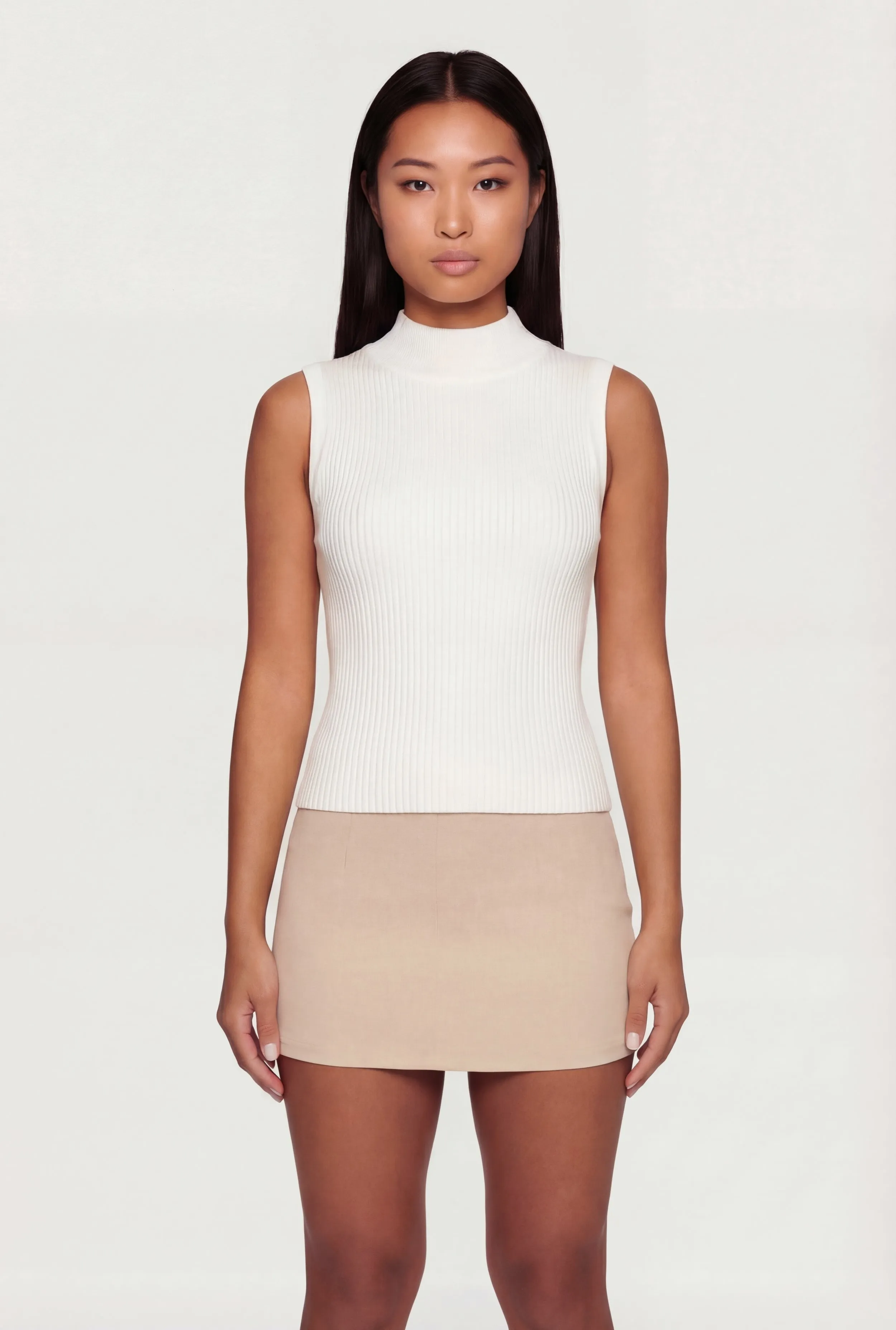 Ribbed Knit Sleeveless Mock Neck Top sold by Rainbow product image thumbnail 2