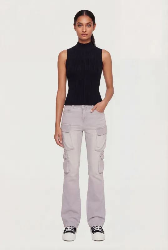 Ribbed Knit Sleeveless Mock Neck Top sold by Rainbow