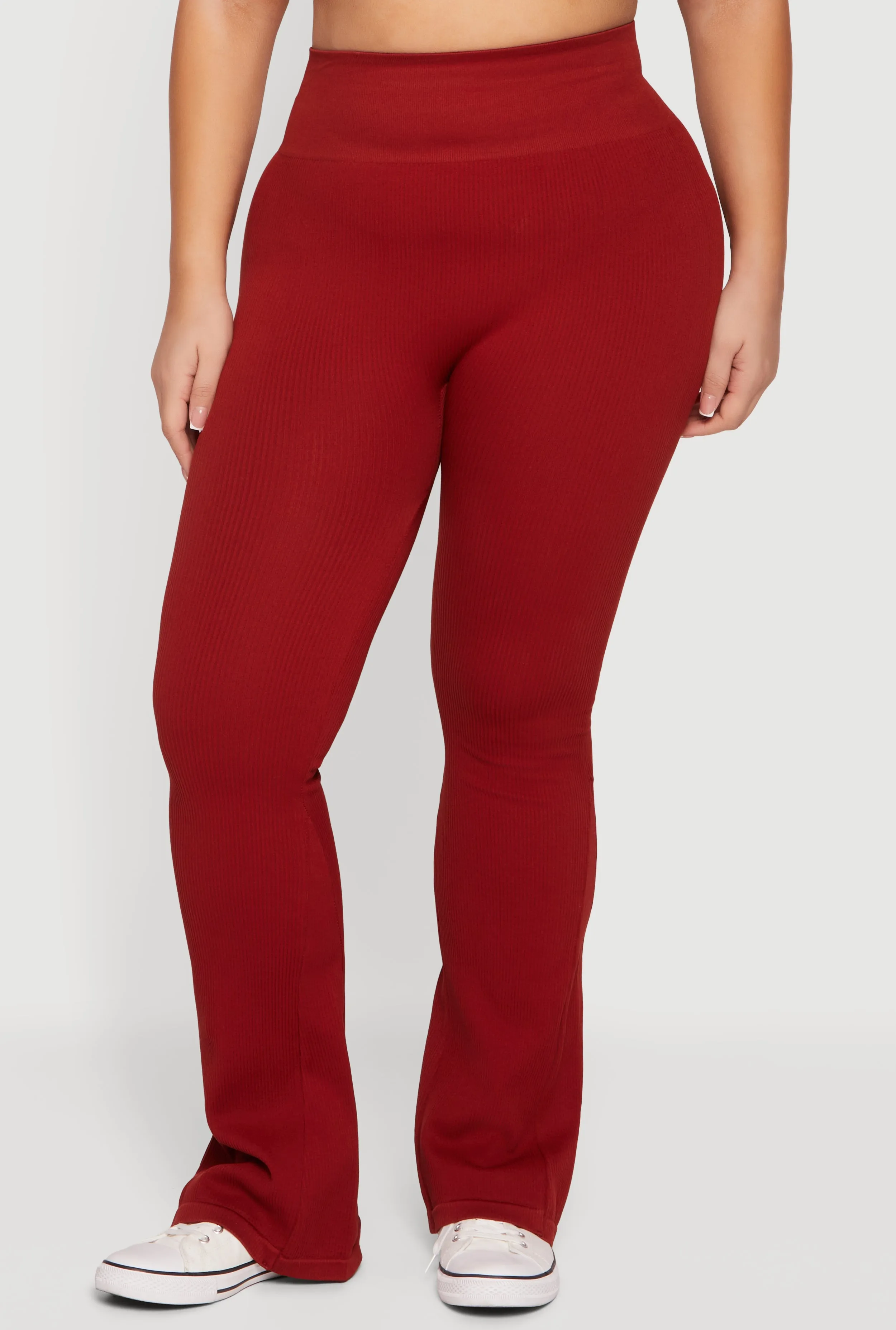 Plus Size Seamless Rib Knit Flare Leg Pants sold by Rainbow product image thumbnail 3