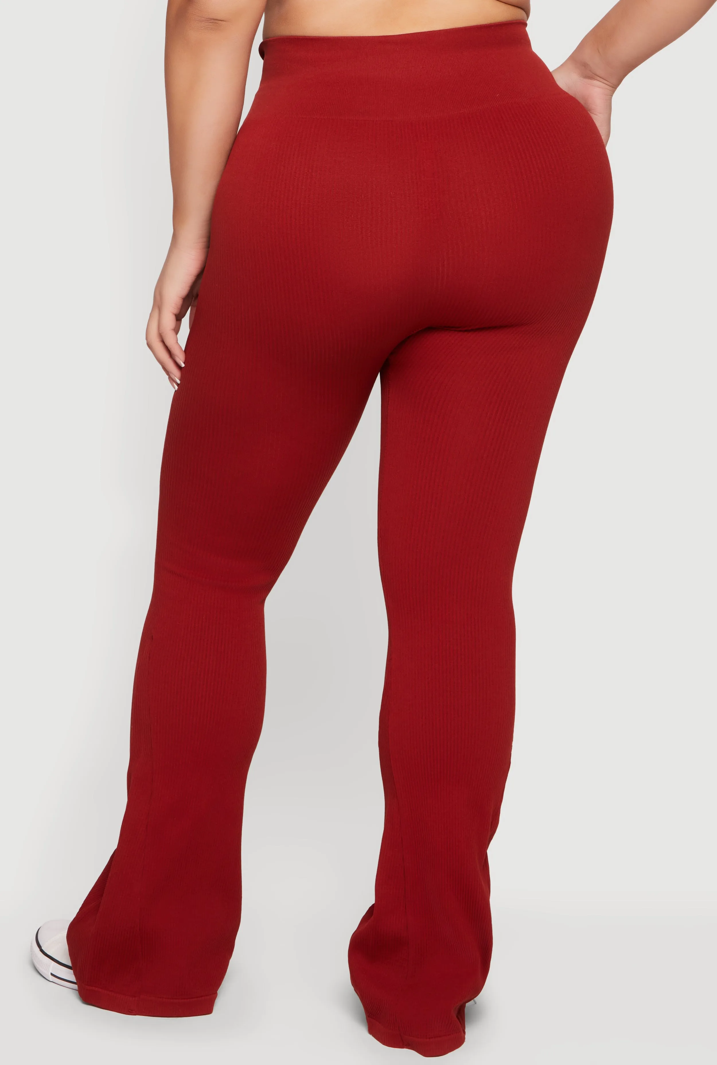 Plus Size Seamless Rib Knit Flare Leg Pants sold by Rainbow product image thumbnail 5