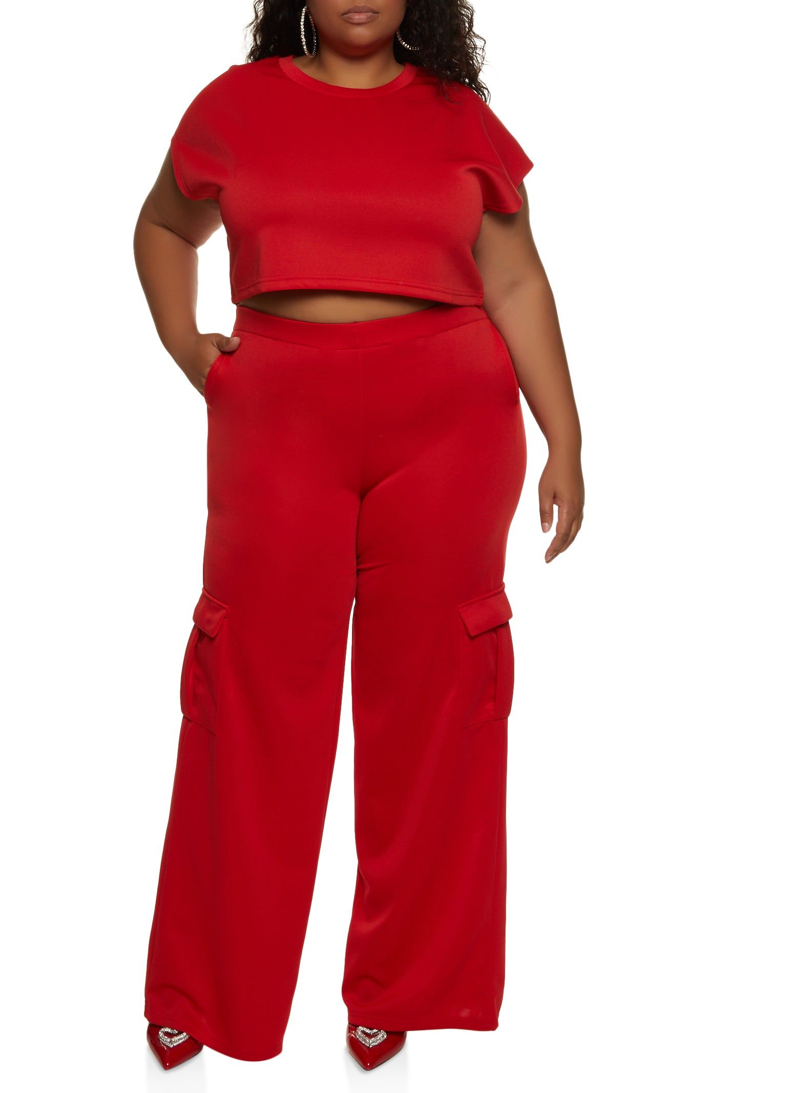 Plus Size Solid Cropped Tee sold by Rainbow product image thumbnail 2