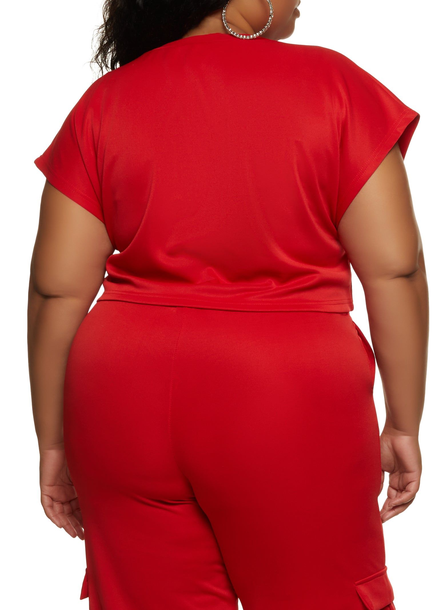 Plus Size Solid Cropped Tee sold by Rainbow product image thumbnail 3