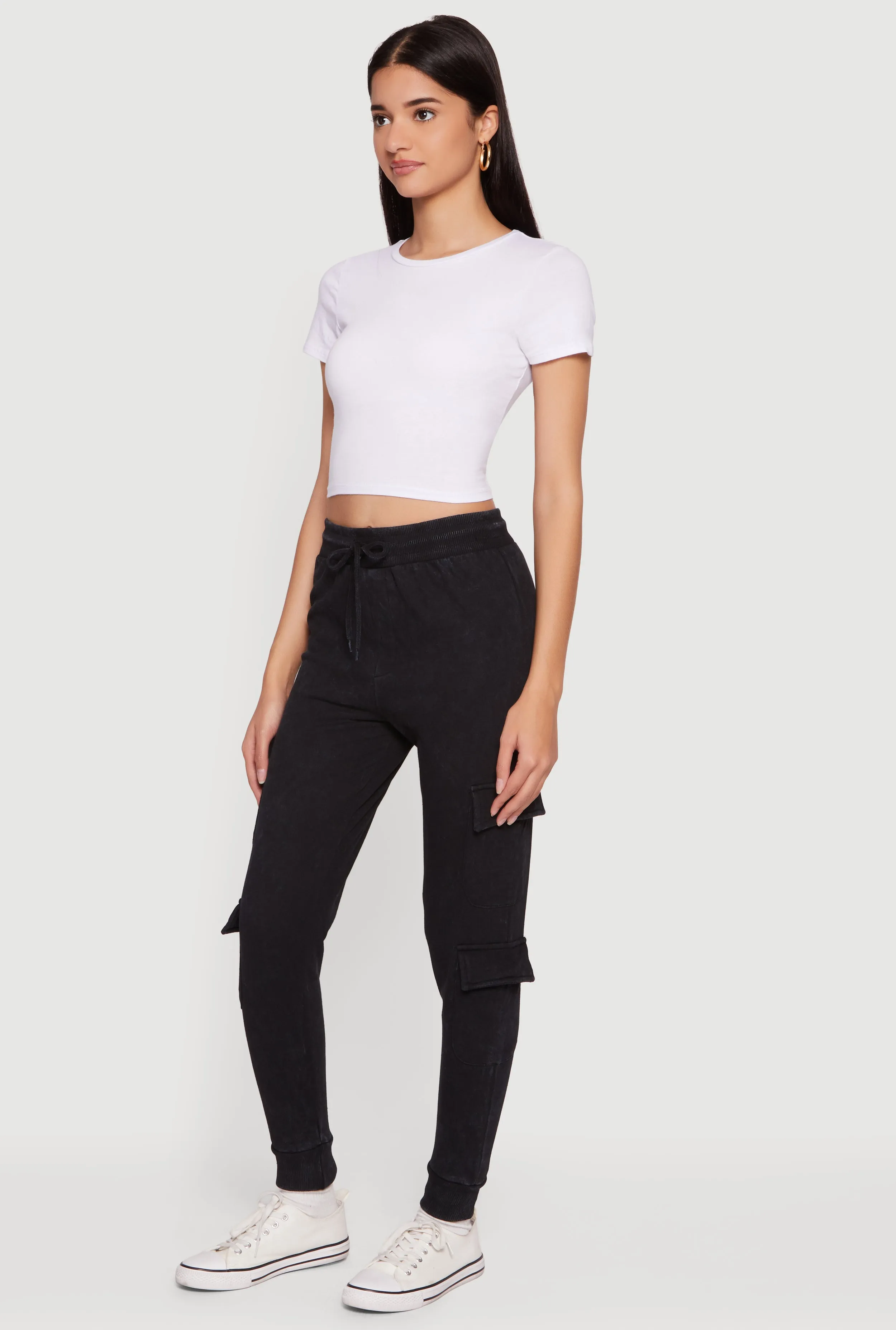 Drawstring Waist Fleece Lined Cargo Joggers sold by Rainbow product image thumbnail 2