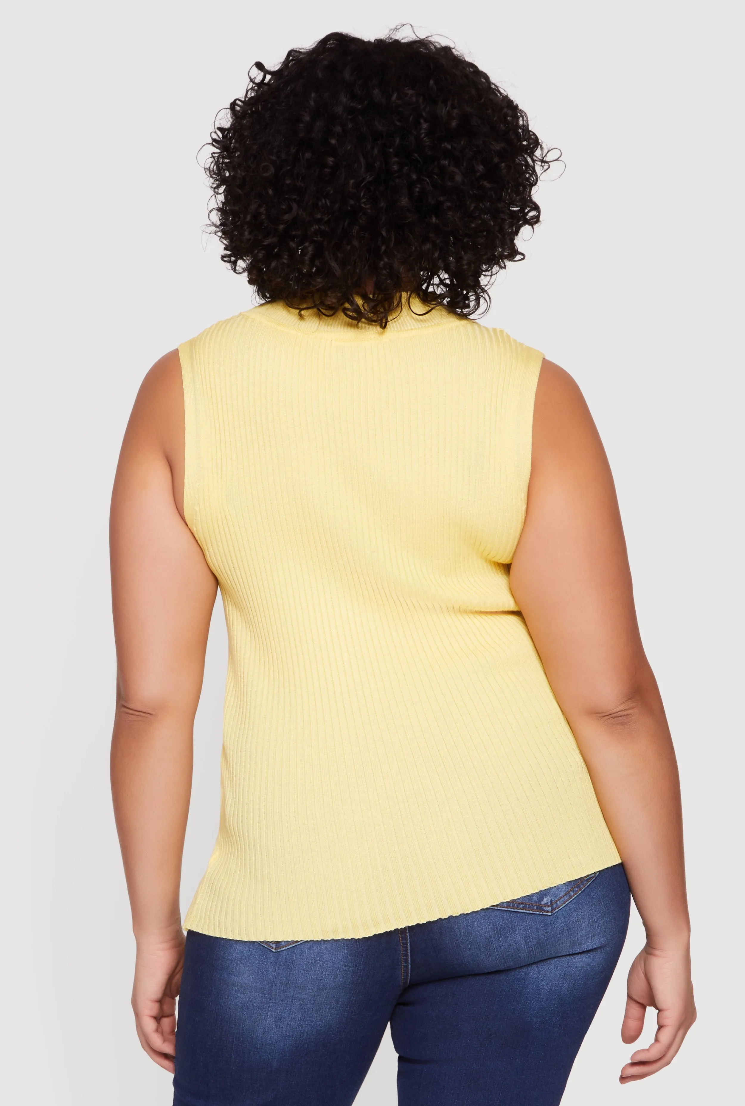 Plus Size Rib Knit Mock Neck Sleeveless Sweater sold by Rainbow product image thumbnail 5