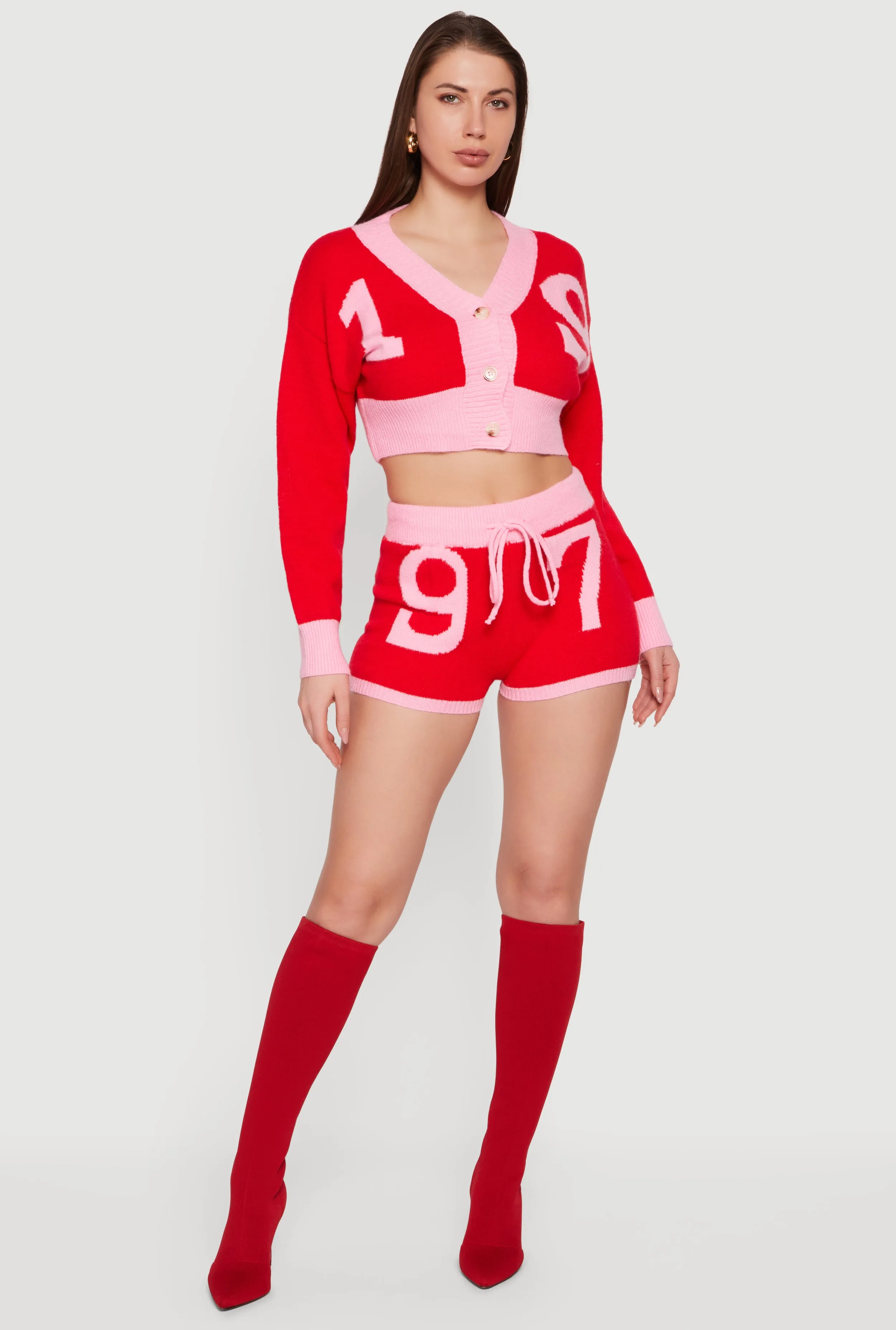 97 Graphic Contrast Trim Shorts sold by Rainbow