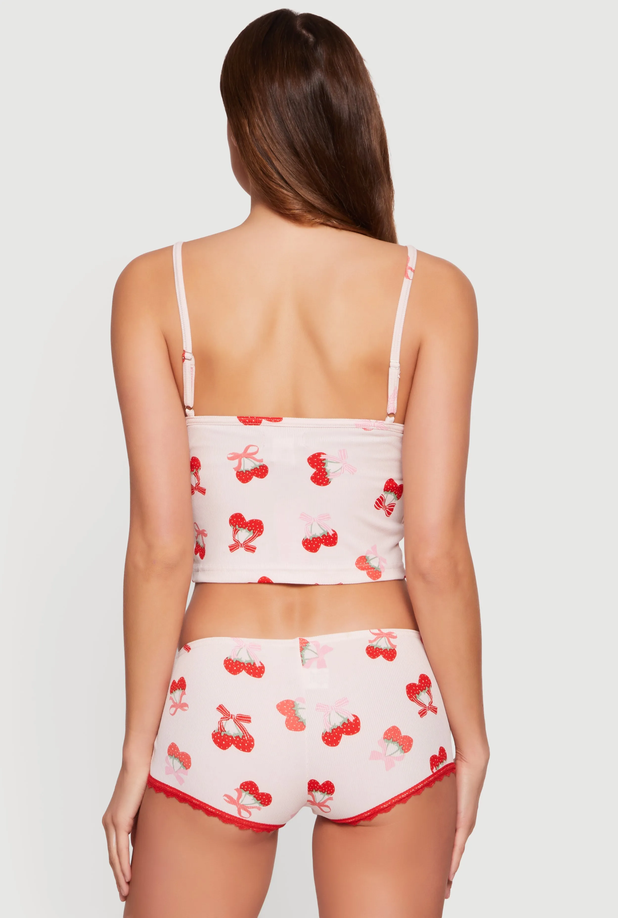 Strawberry Cherry Print Pajama Cami and Boyshort Panty sold by Rainbow product image thumbnail 2