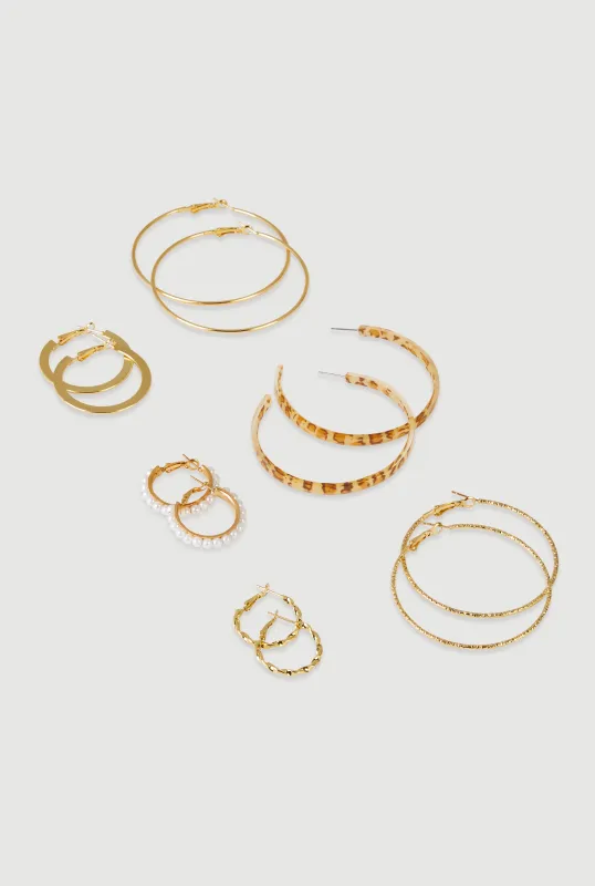 Assorted Hoop Earrings Set of 6 made by Rainbow