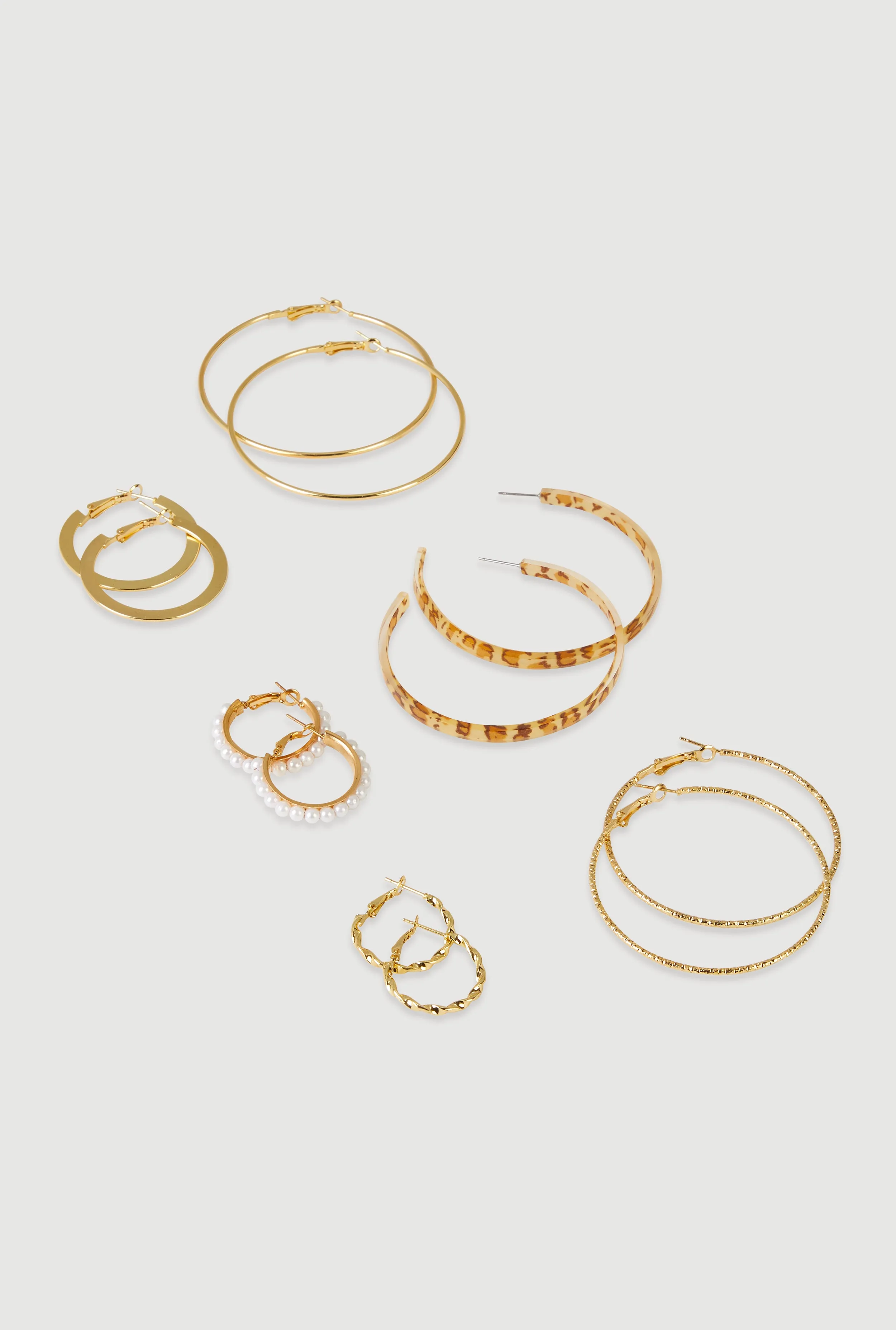 Assorted Hoop Earrings Set of 6 sold by Rainbow