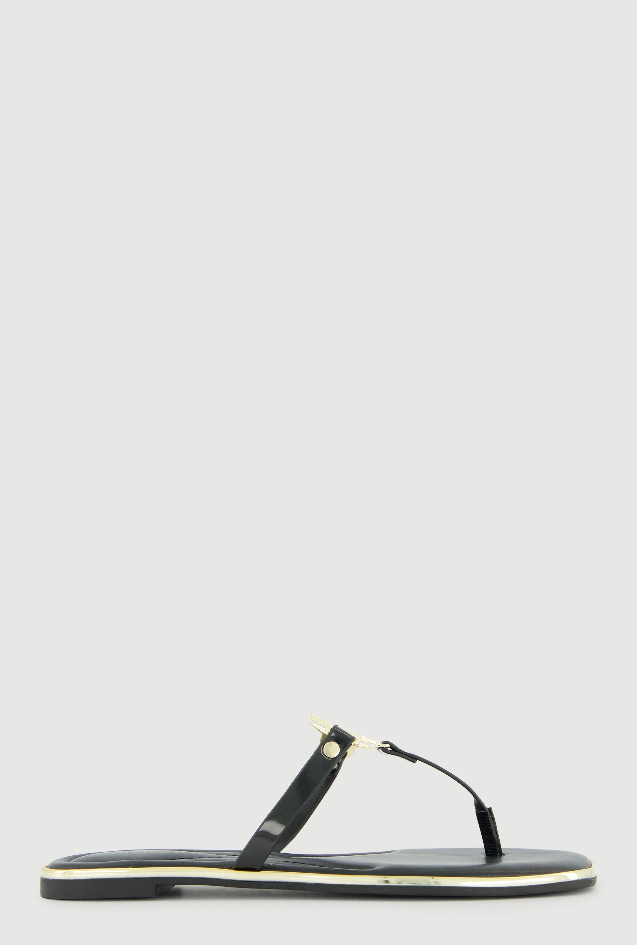 Metallic Pendant Faux Leather Thong Sandals sold by Rainbow product image thumbnail 2