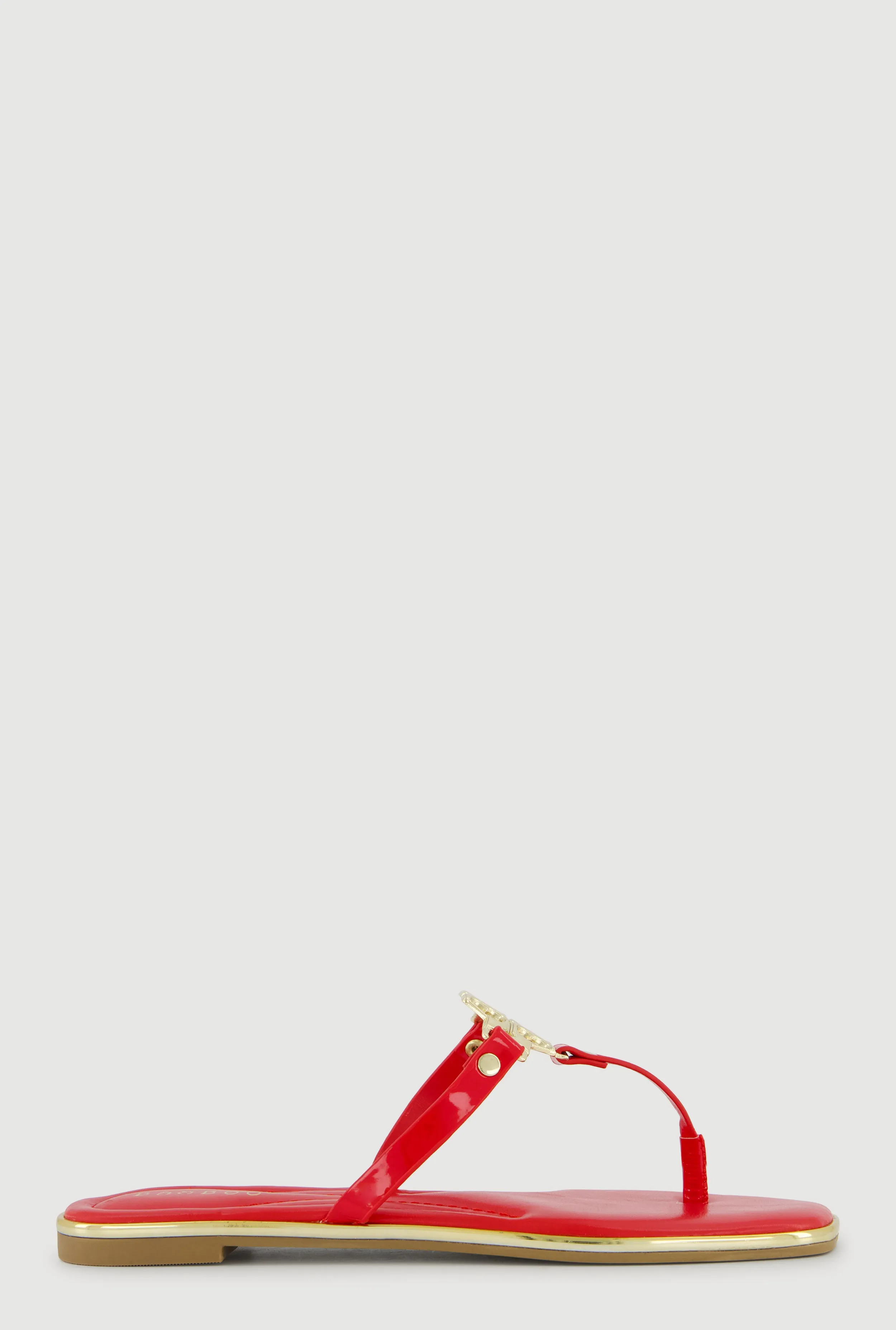 Metallic Pendant Faux Leather Thong Sandals sold by Rainbow product image thumbnail 2