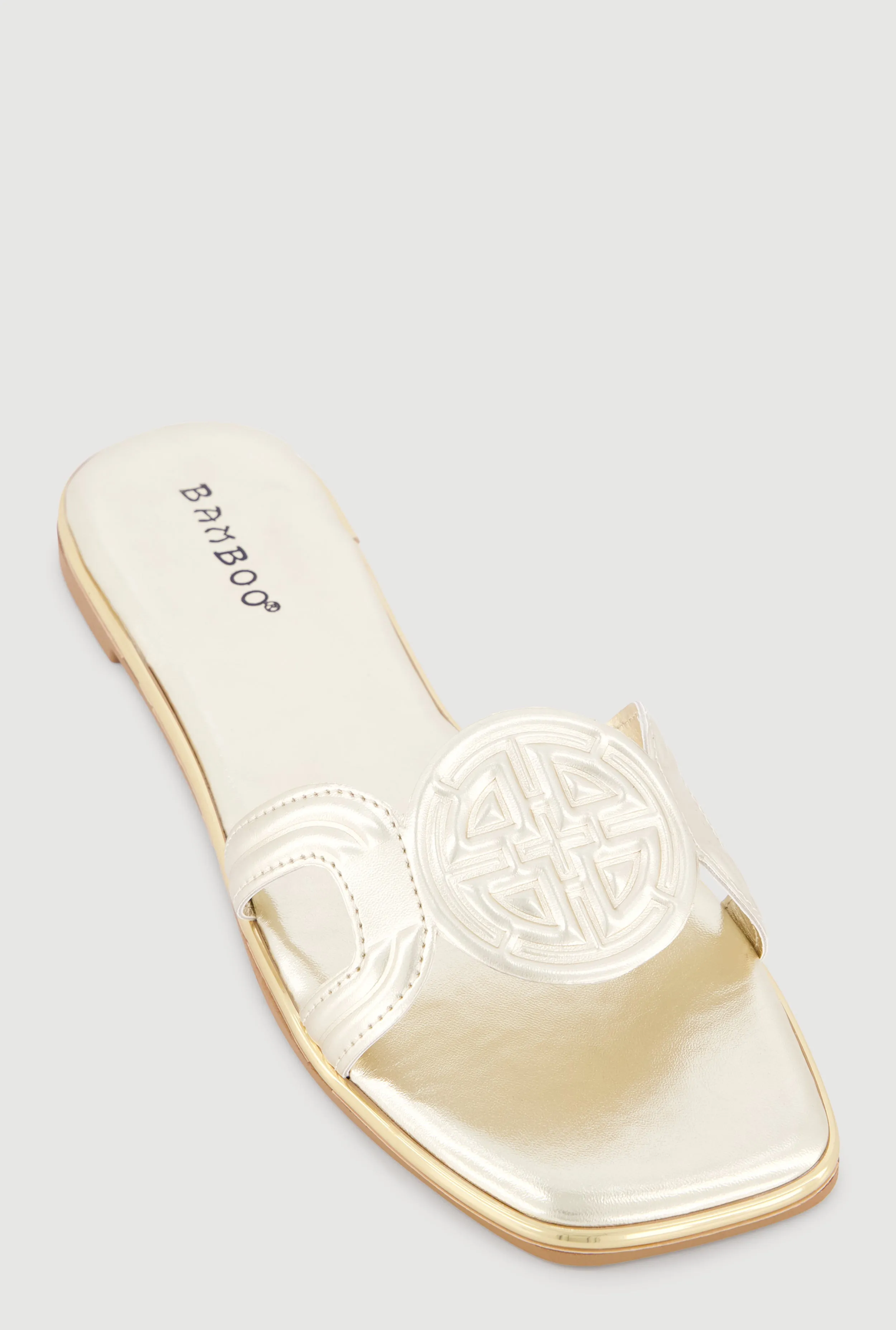 Geometric Band Metallic Trim Open Toe Sandals sold by Rainbow product image thumbnail 4