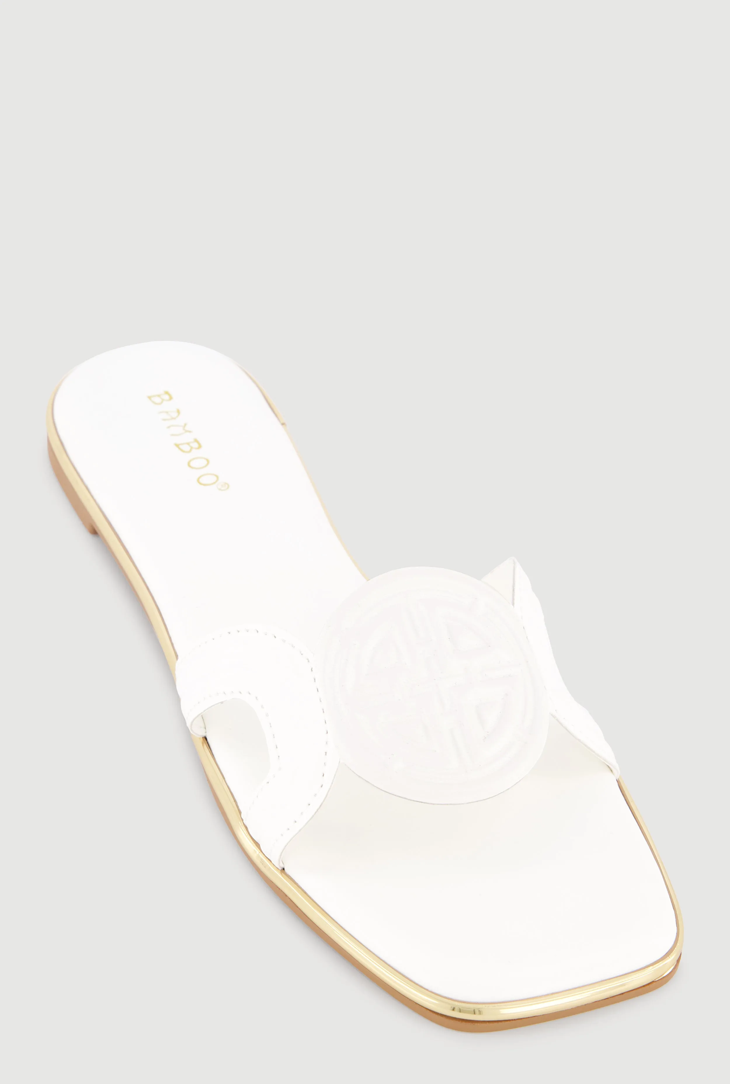 Geometric Band Metallic Trim Open Toe Sandals sold by Rainbow product image thumbnail 3