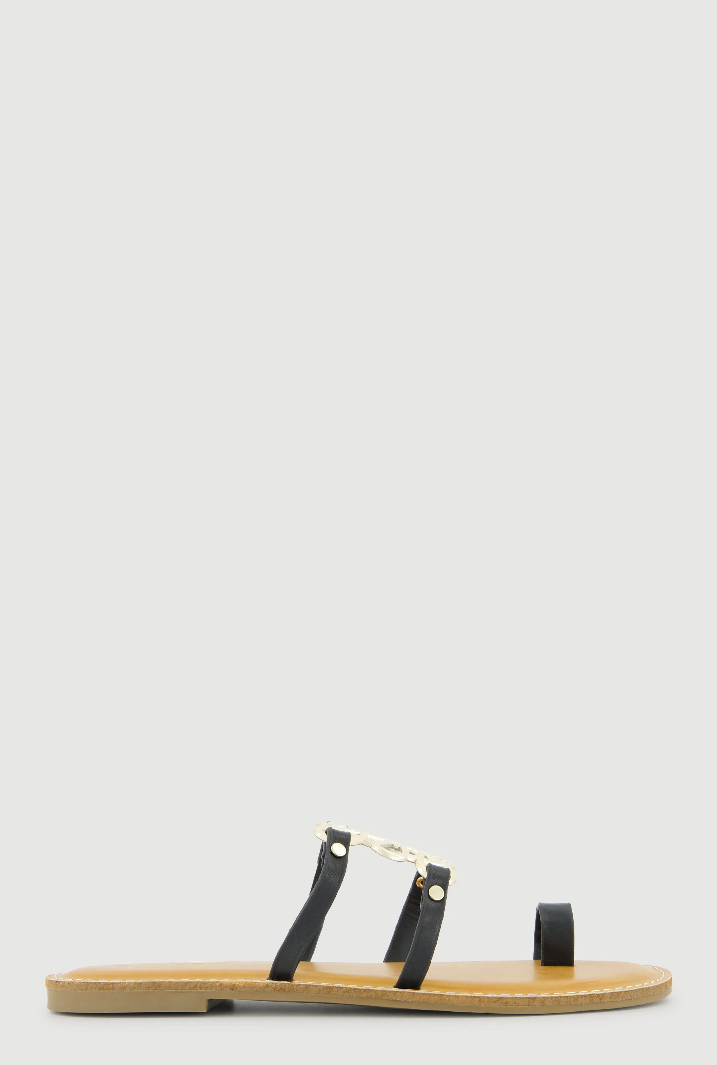 Metallic Cut Out Pendant Toe Loop Sandals sold by Rainbow product image thumbnail 2