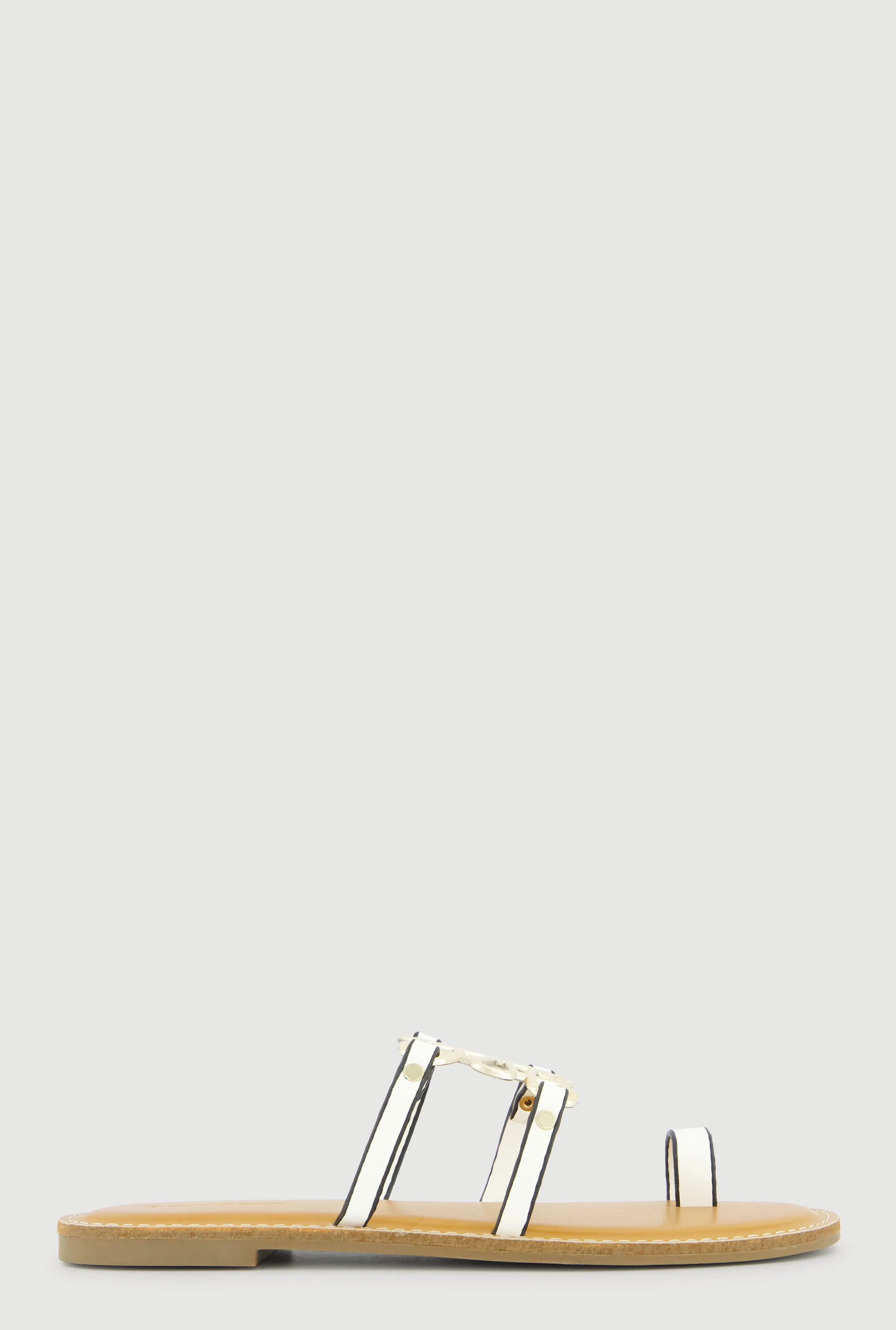 Metallic Cut Out Pendant Toe Loop Sandals sold by Rainbow product image thumbnail 2