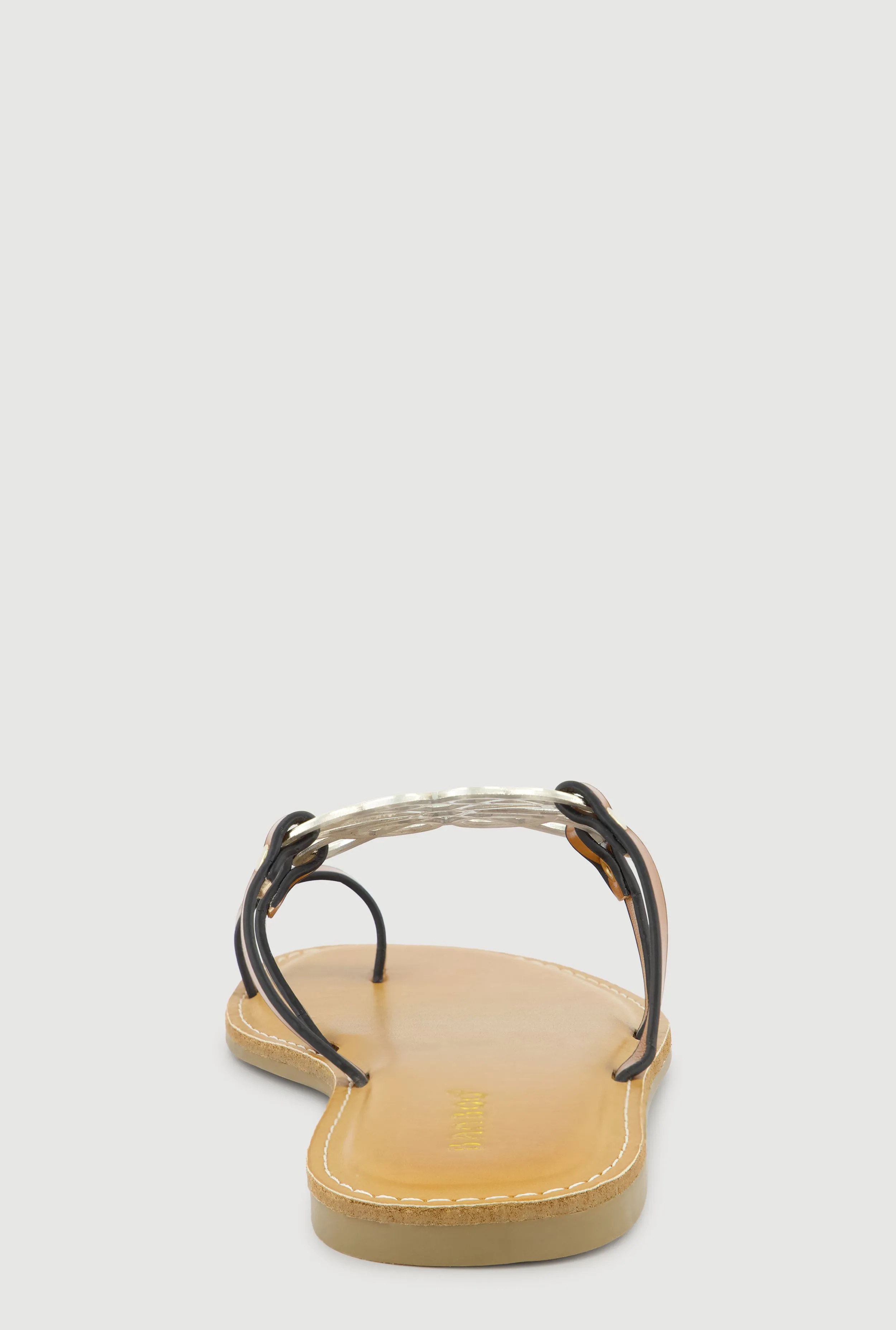 Metallic Cut Out Pendant Toe Loop Sandals sold by Rainbow product image thumbnail 3