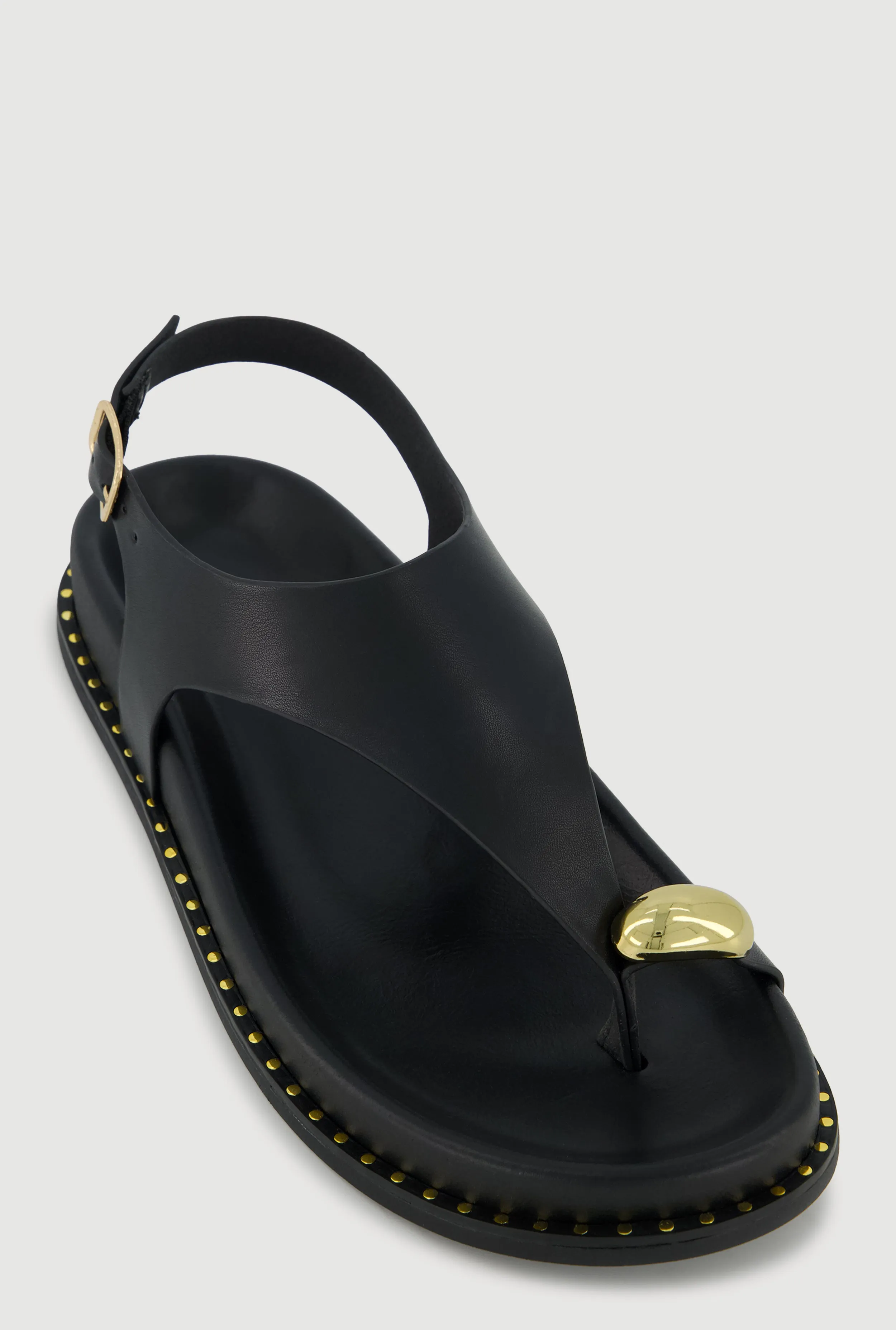 Metallic Toe Loop Ankle Strap Sandals sold by Rainbow