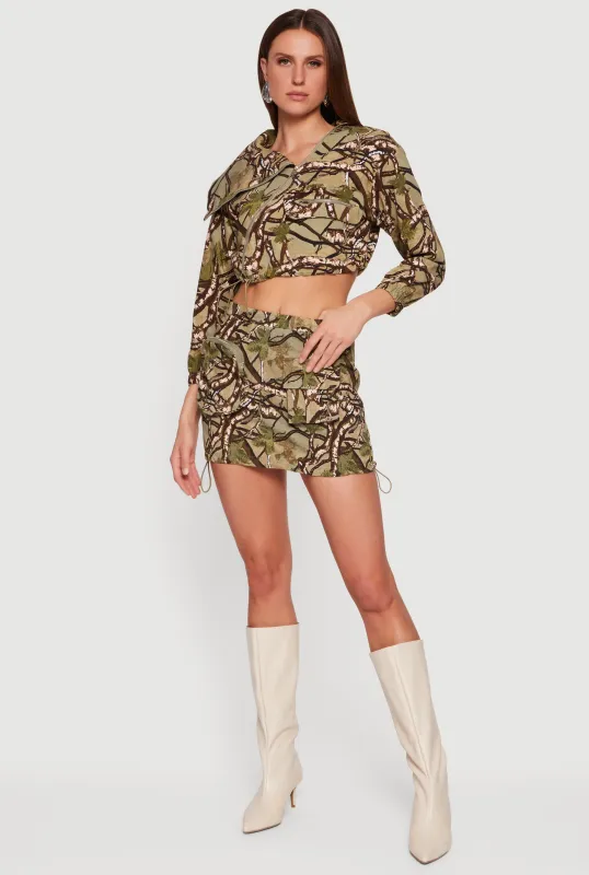 Toggle Drawstring Hem Cargo Pocket Skirt sold by Rainbow