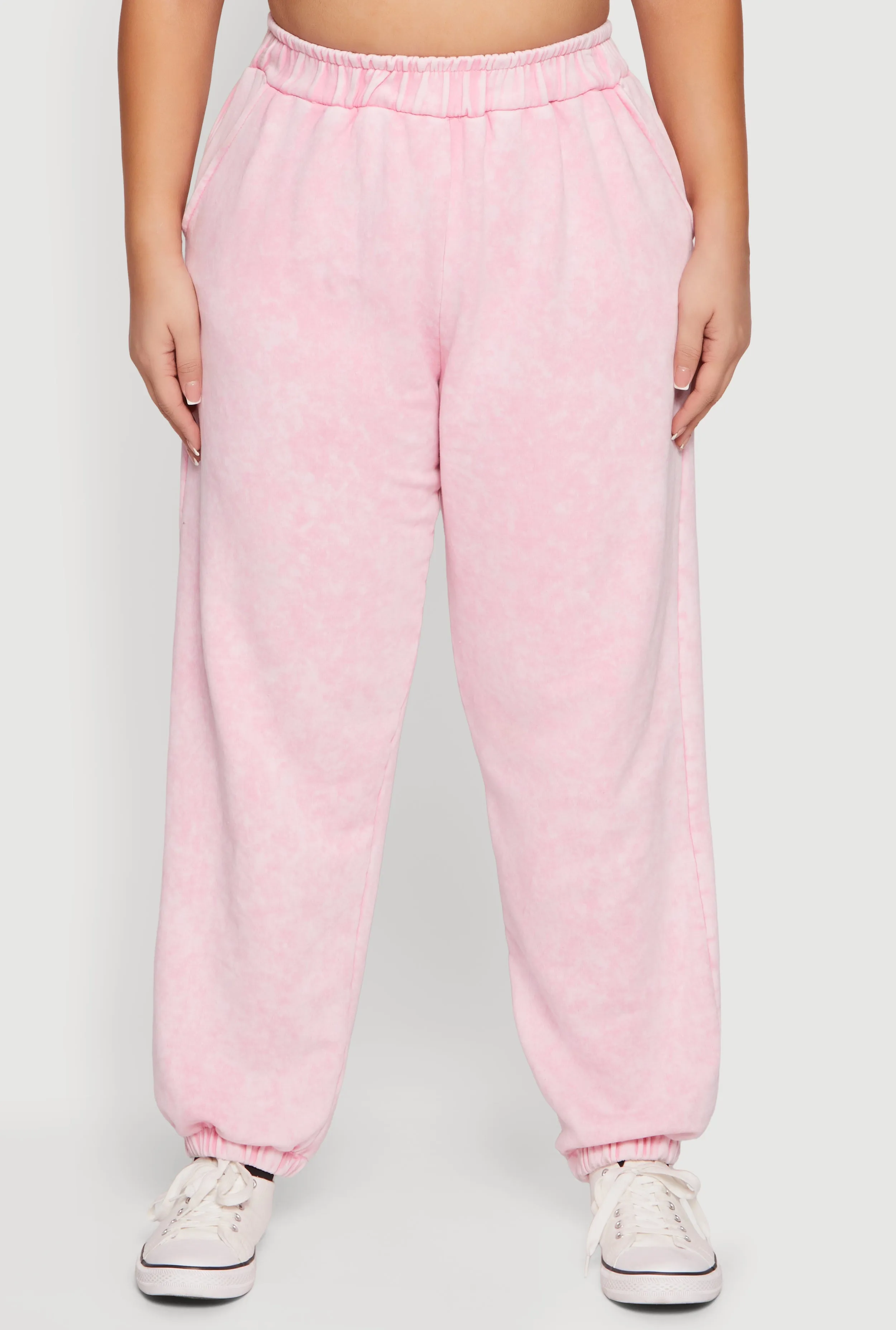 Plus Size High Waisted Acid Wash Joggers with Pockets sold by Rainbow product image thumbnail 3