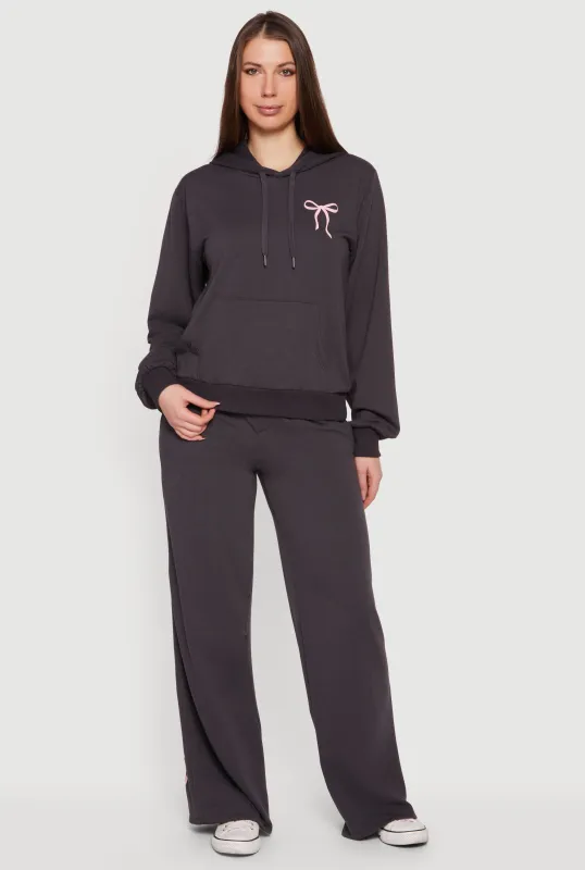 Bow Graphic High Waisted Wide Leg Sweatpants sold by Rainbow