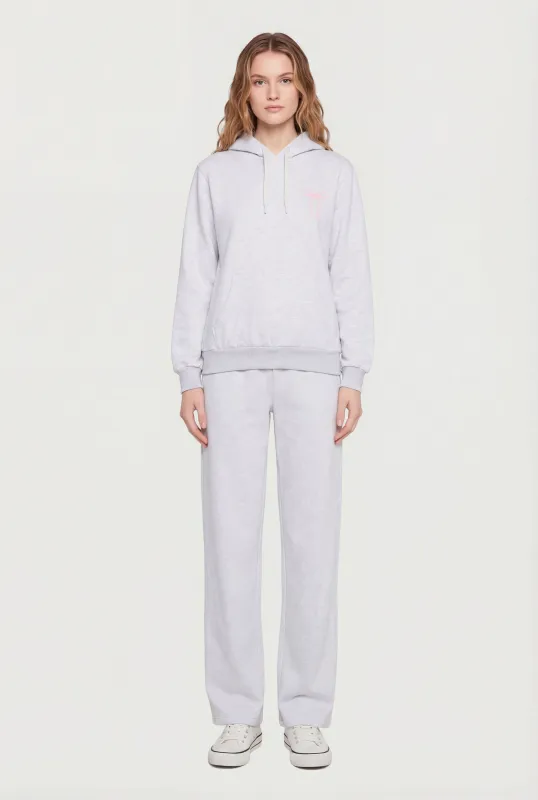 Bow Graphic High Waisted Wide Leg Sweatpants made by iris