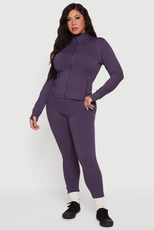 Plus Size Solid High Waisted Leggings sold by Rainbow