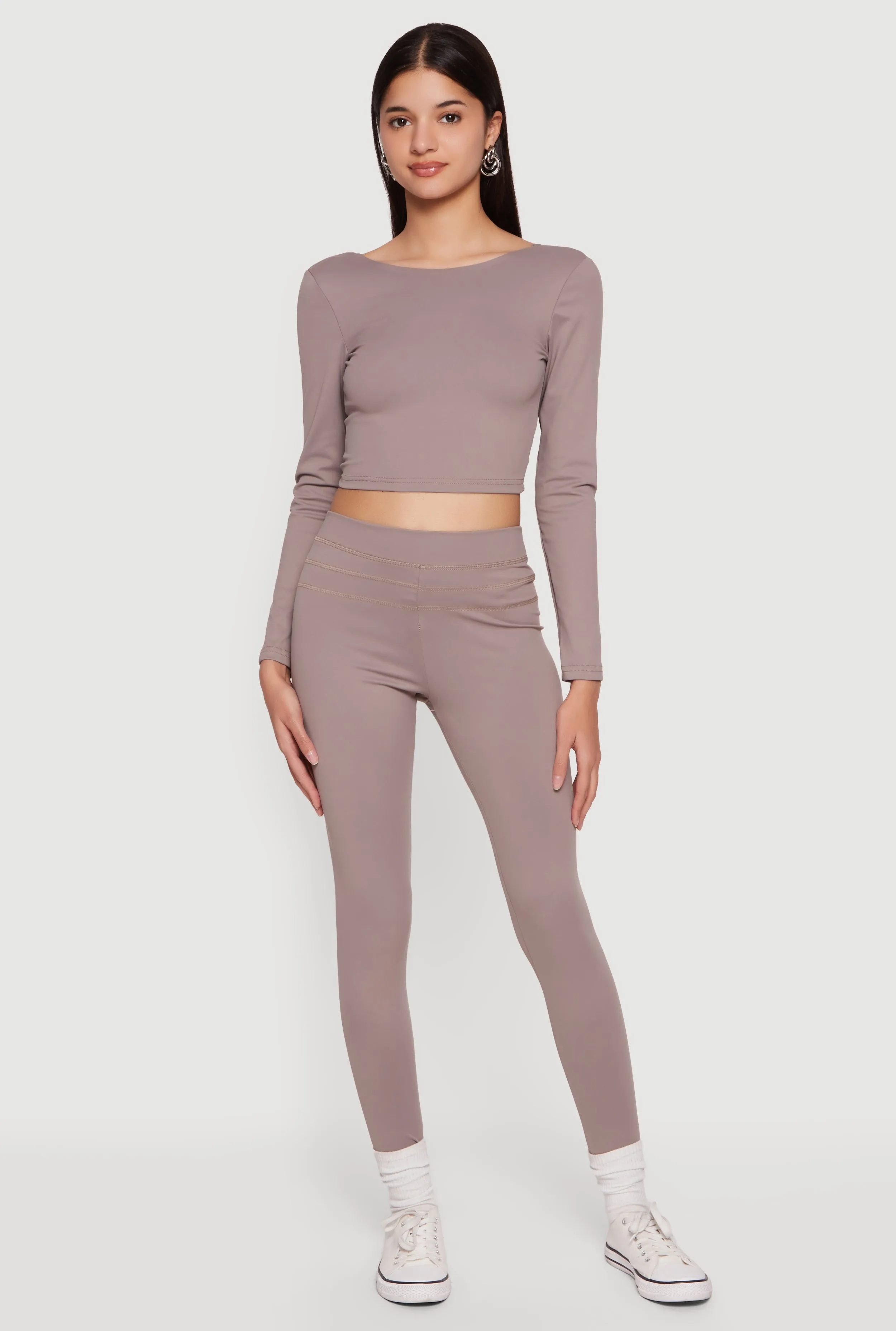 High Waisted Decorative Stitch Leggings sold by Rainbow product image thumbnail 4