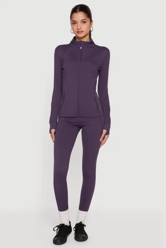 Solid High Waisted Pull On Leggings made by Rainbow