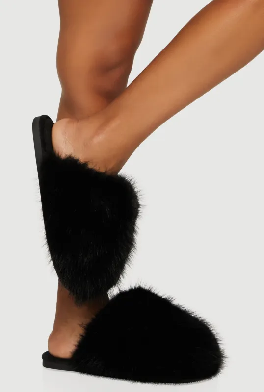 Cozy Faux Fur Closed Toe Slippers sold by Rainbow