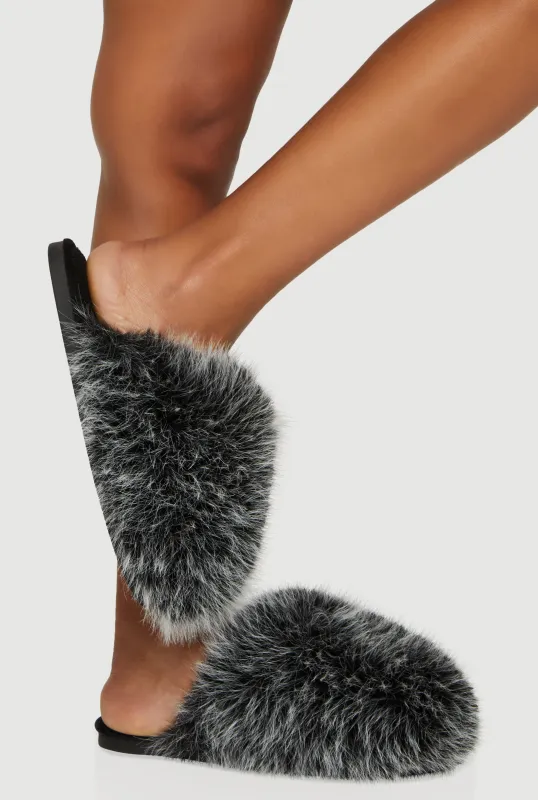 Cozy Faux Fur Closed Toe Slippers sold by Rainbow