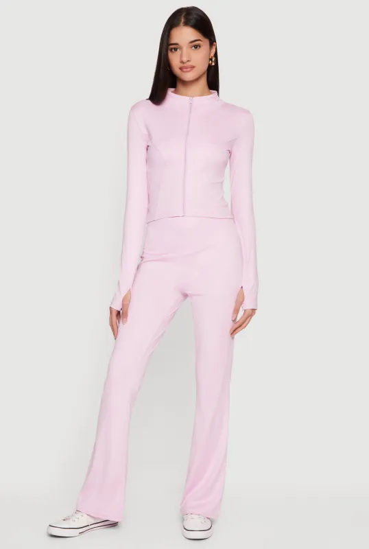 Solid High Waisted Flare Leg Yoga Pants sold by Rainbow