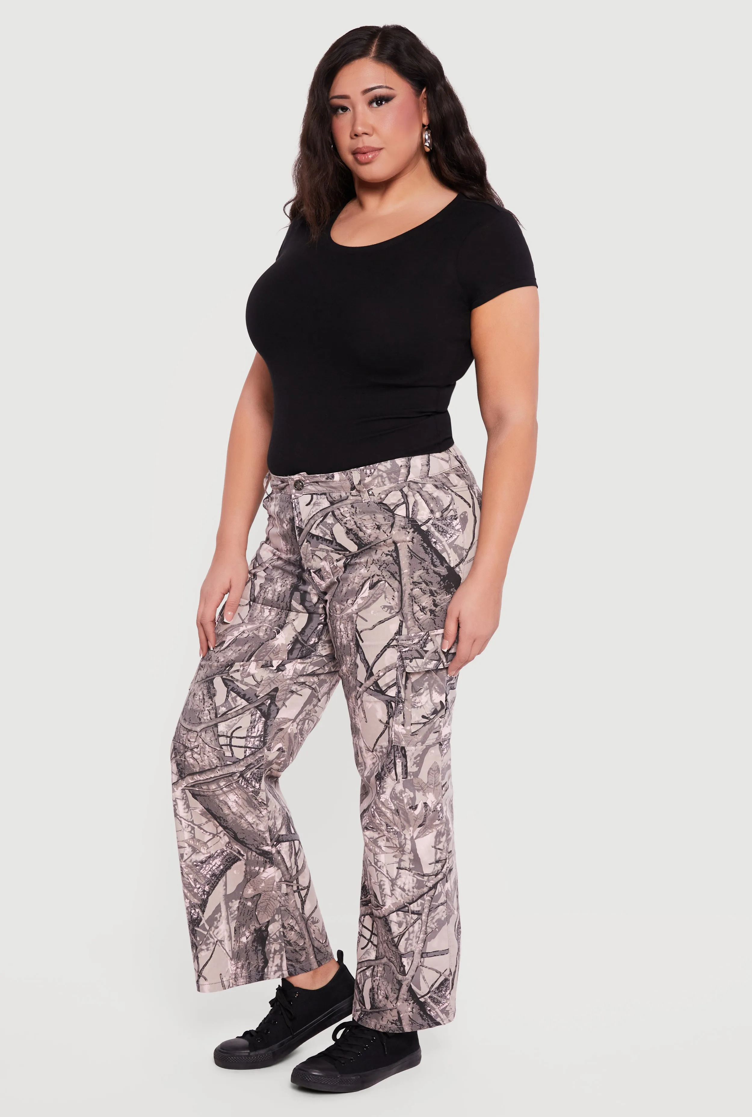 Plus Size Tree Camo Wide Leg Cargo Pants sold by Rainbow product image thumbnail 2